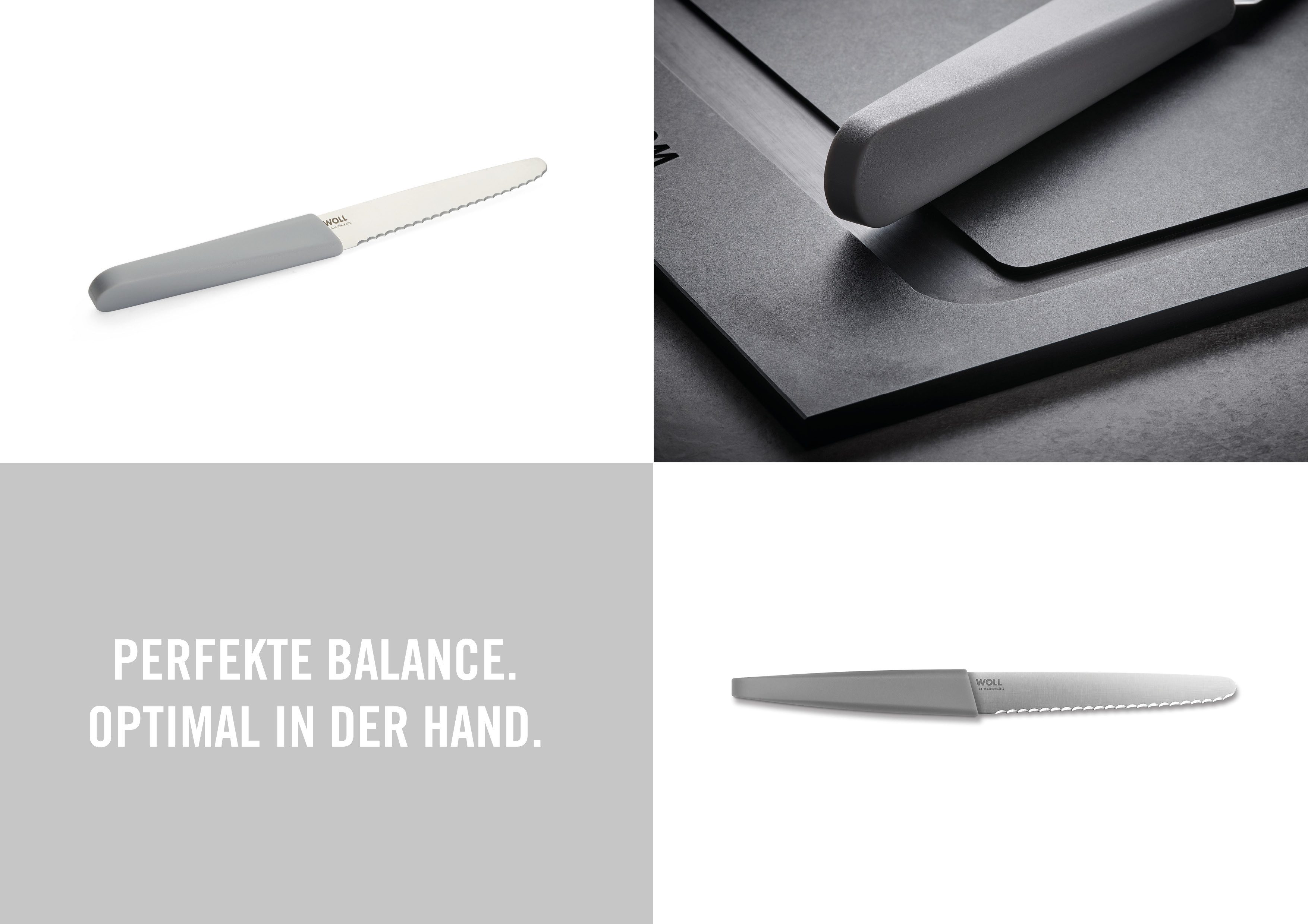 WOLL Brotzeitmesser Cutting Edge (1 Stück), aus deutschem Edelstahl gemäß DIN 1.4116