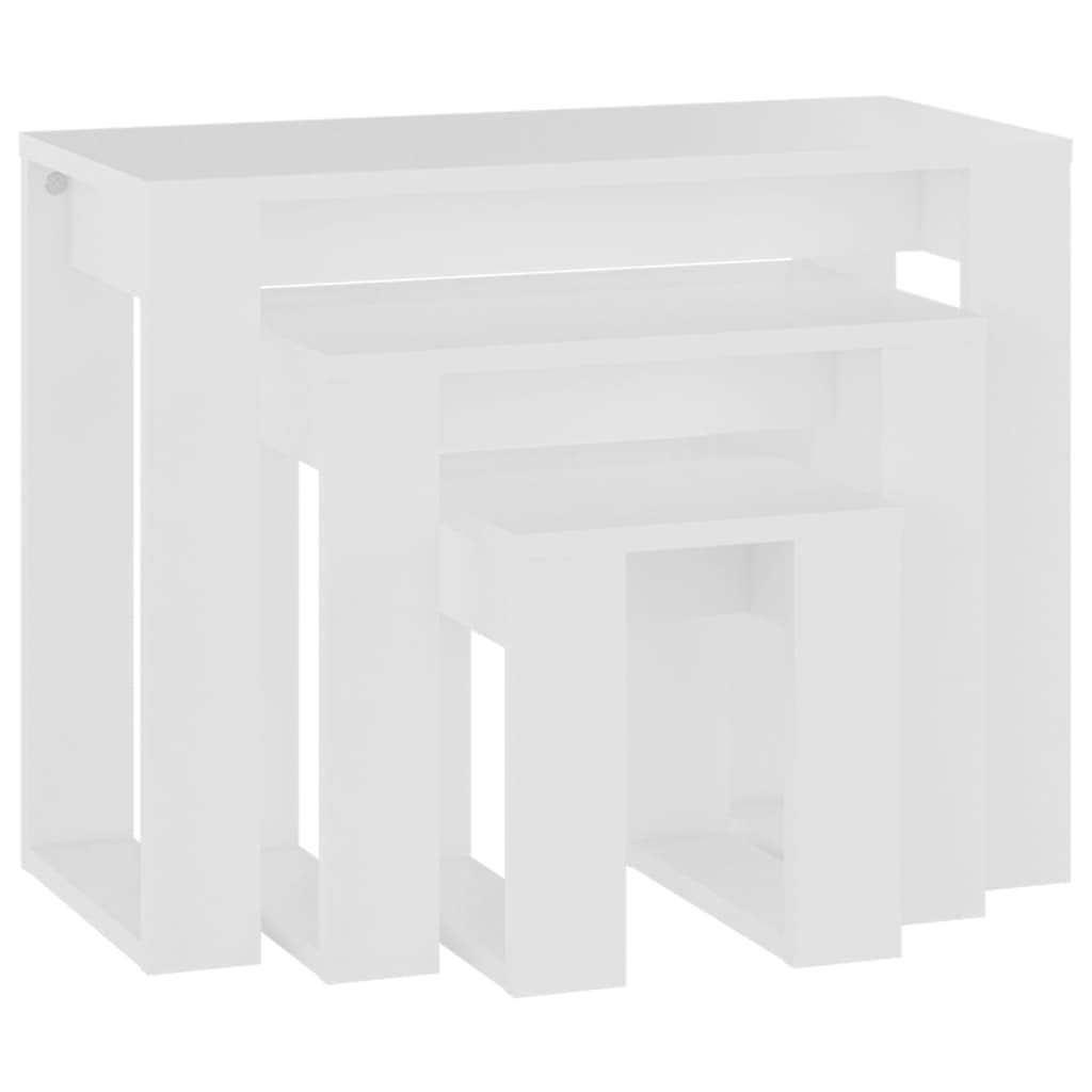 Weiß vidaXL Holzwerkstoff Beistelltisch | Satztische Weiß 3-tlg. Weiß (3-St)