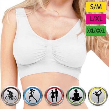 Bestlivings T-Shirt-BH (1-tlg., 1 Stück) Damen Basic Wohlfühl BH "mit Polster" Sport BH Bralette - ohne Bügel - Nahtloser Gepolsterter Bra Top