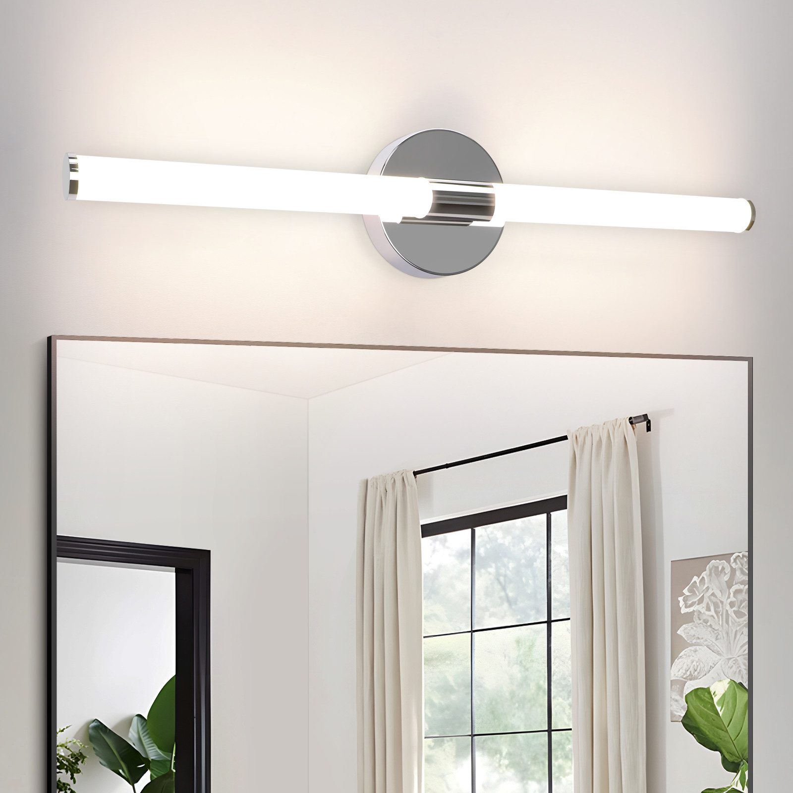 ZMH LED Spiegelleuchte 60CM lampe LED-8W 4000K Modern Wandleuchte für Keller Küche, Augenschutz, Einfache Installtion, LED fest integriert, Neutralweiß, LED-zimmerleuchte mit angenehmem Licht schrank
