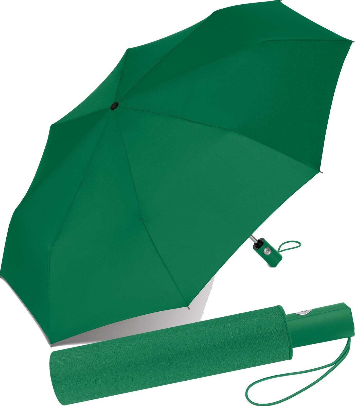 RS-Versand Taschenregenschirm schöner stabiler Regenschirm mit Auf-Zu-Automatik, für Damen und Herren, in vielen modischen Farben grün