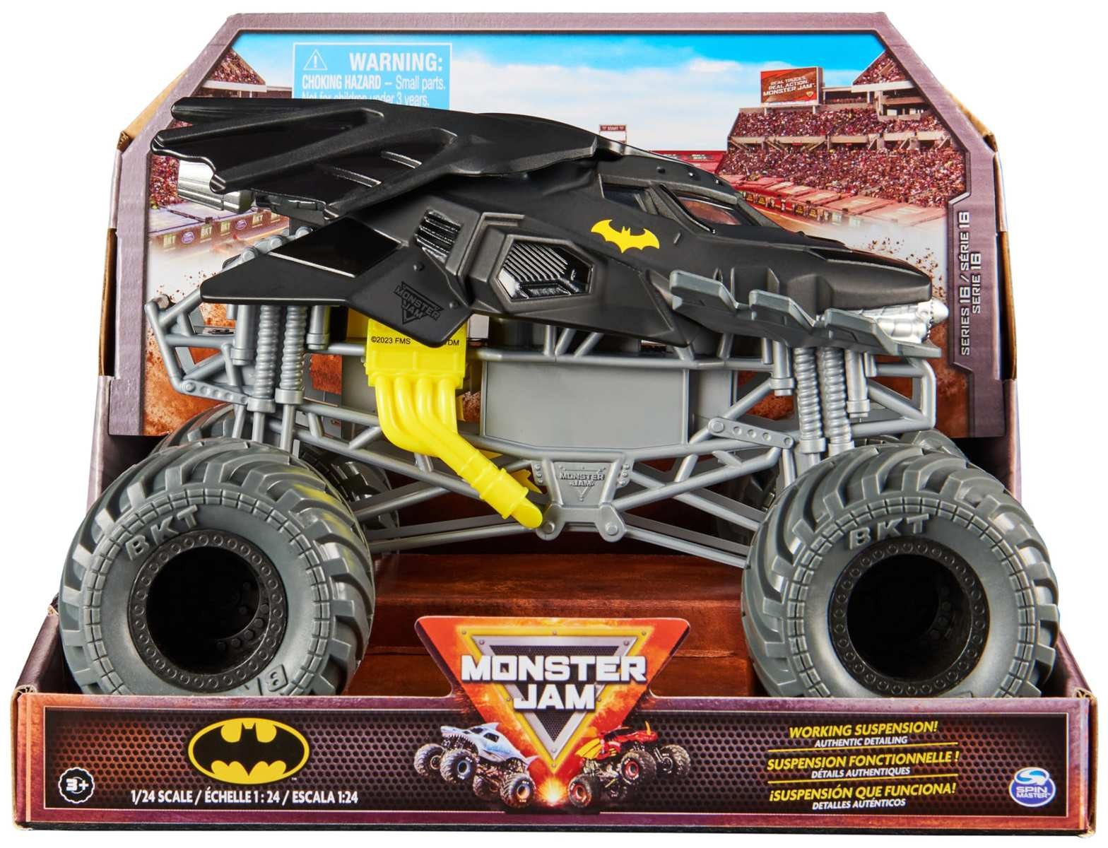 Spin Master Spielfigur Monster Jam Batmobile Jam Truck Metall-Spritzguss Fahrzeug 1:24 3+