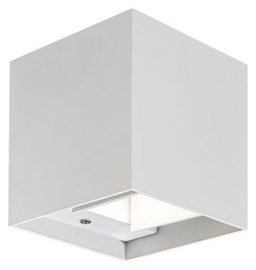 Rabalux Außen-Wandleuchte "Solin" Aluminium, weiß, 5W, G9, IP54, 100x100mm, wassergeschützt