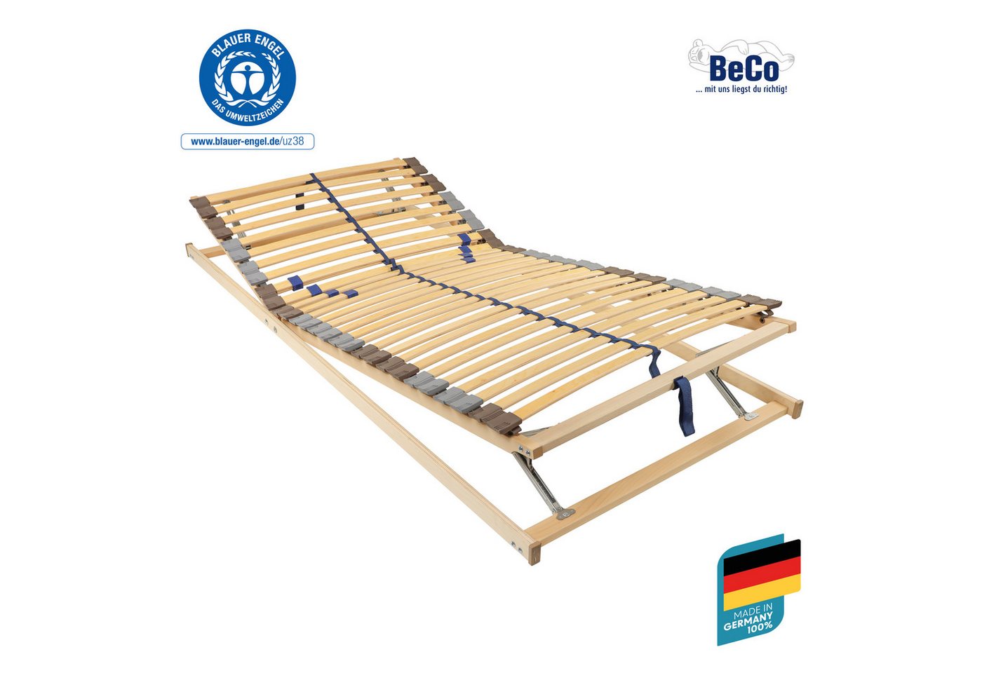 Lattenrost Blue Star KF, Beco, Kopfteil manuell verstellbar, Fußteil manuell verstellbar, ausgezeichnet mit dem Blauen Engel
