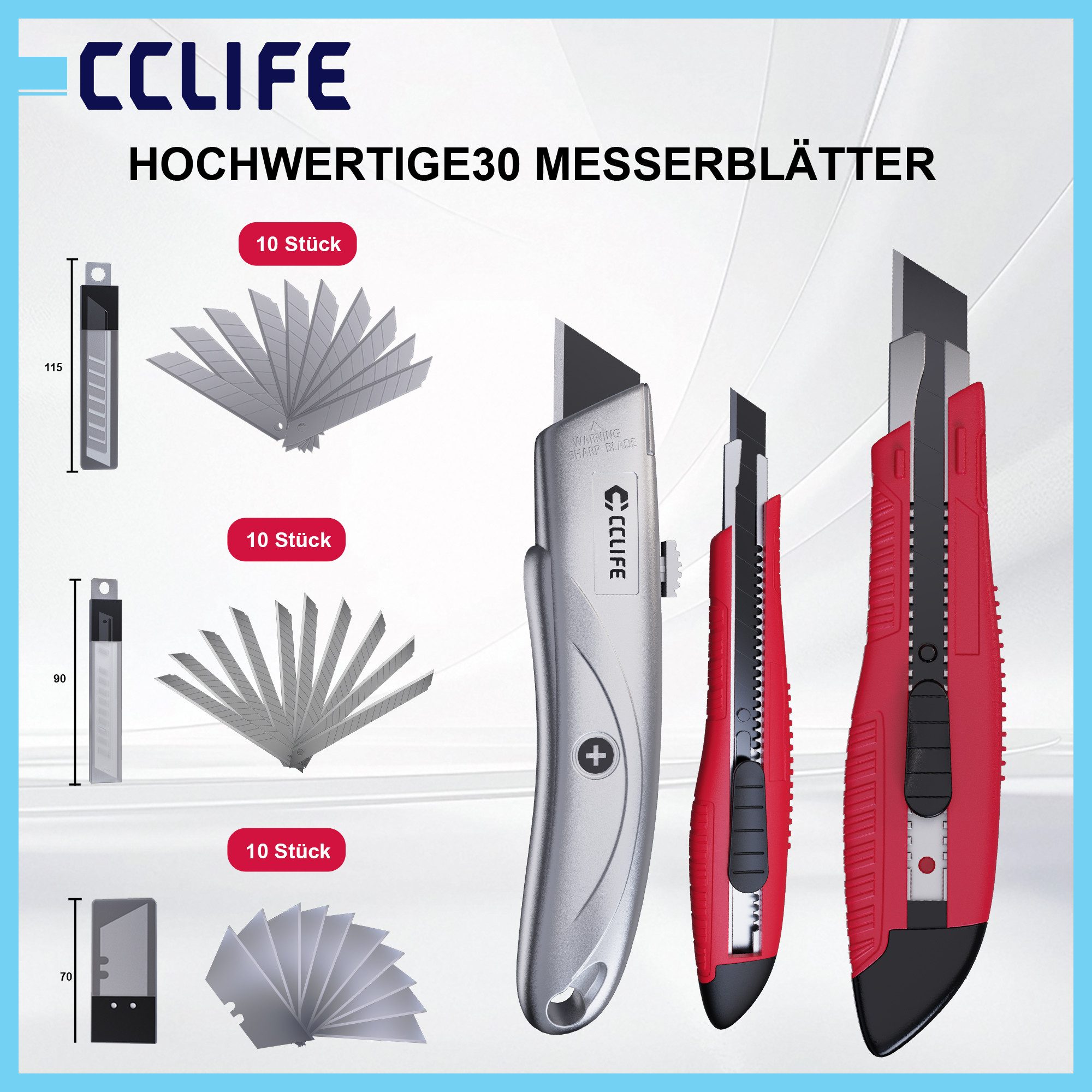 CCLIFE Cutter CCLIFE Profi Universalmesser und Cuttermesser Set, (6 St)