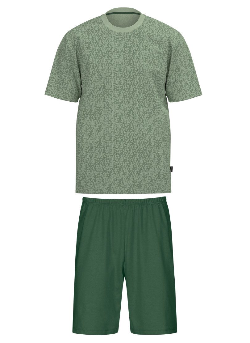Trigema Schlafanzug TRIGEMA Pyjama mit Allover Tetris Muster (1 tlg)