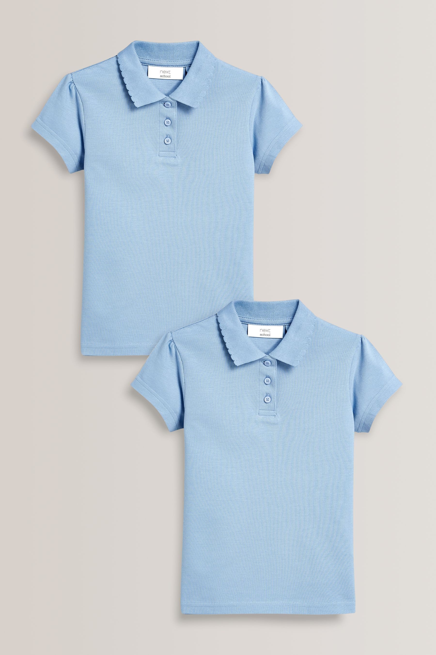 Next Poloshirt Kurzärmelige Polohemden aus Baumwolle im 2er-Pack (2-tlg)