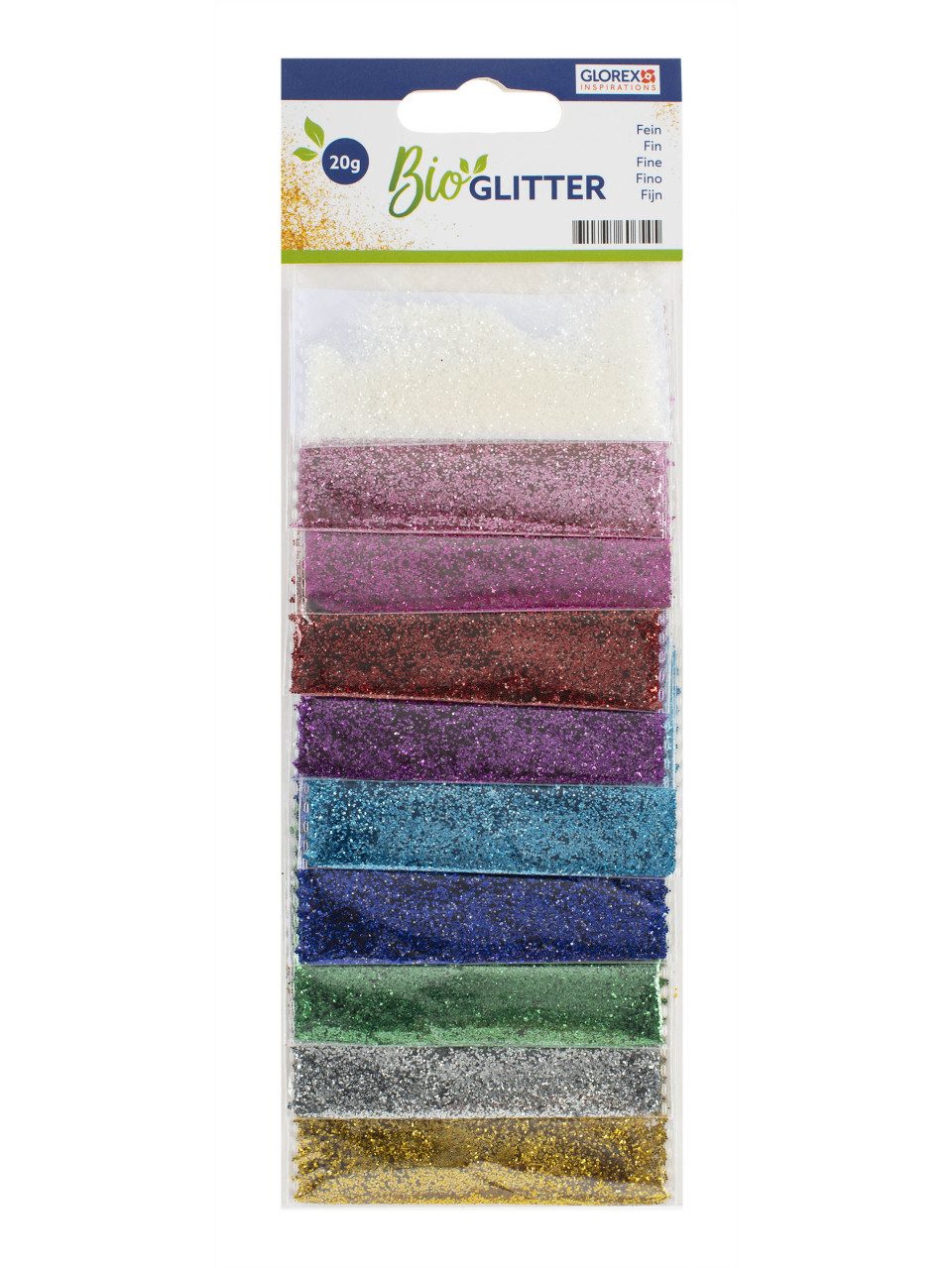 Glorex Streuglitzer Glorex Bio Glitter fein 10 Farben 20 g