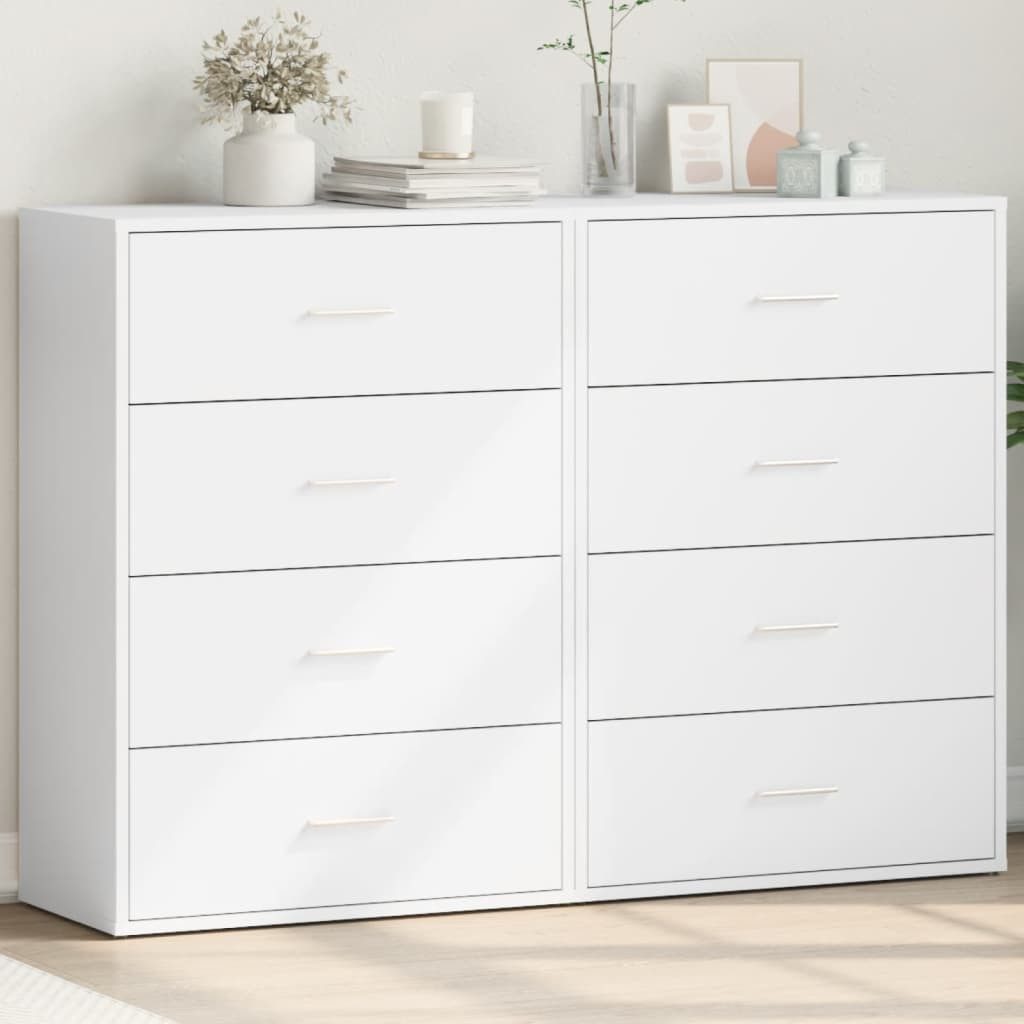 vidaXL Sideboard Sideboards 2 Stk. Weiß 60x31x84 cm Holzwerkstoff (1 St)