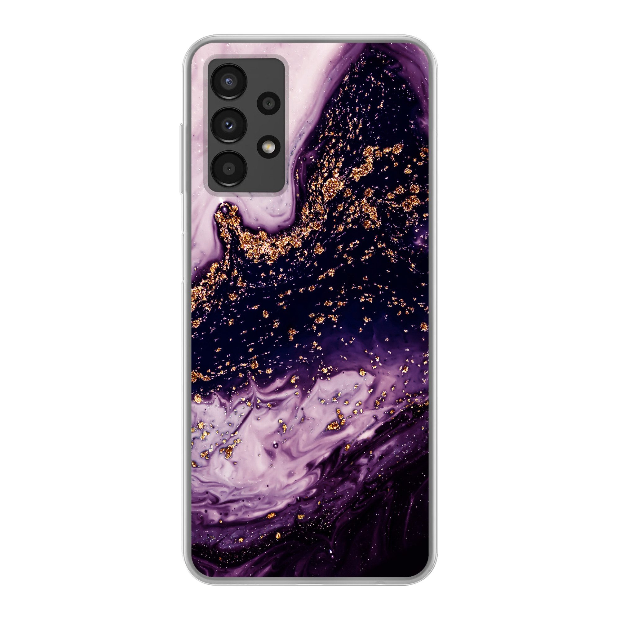 MuchoWow Handyhülle für Samsung Galaxy A13 4G Marmor - Gold - Naturstein, Smartphone-Bumper, Print, Handy Schutzhülle Dünn