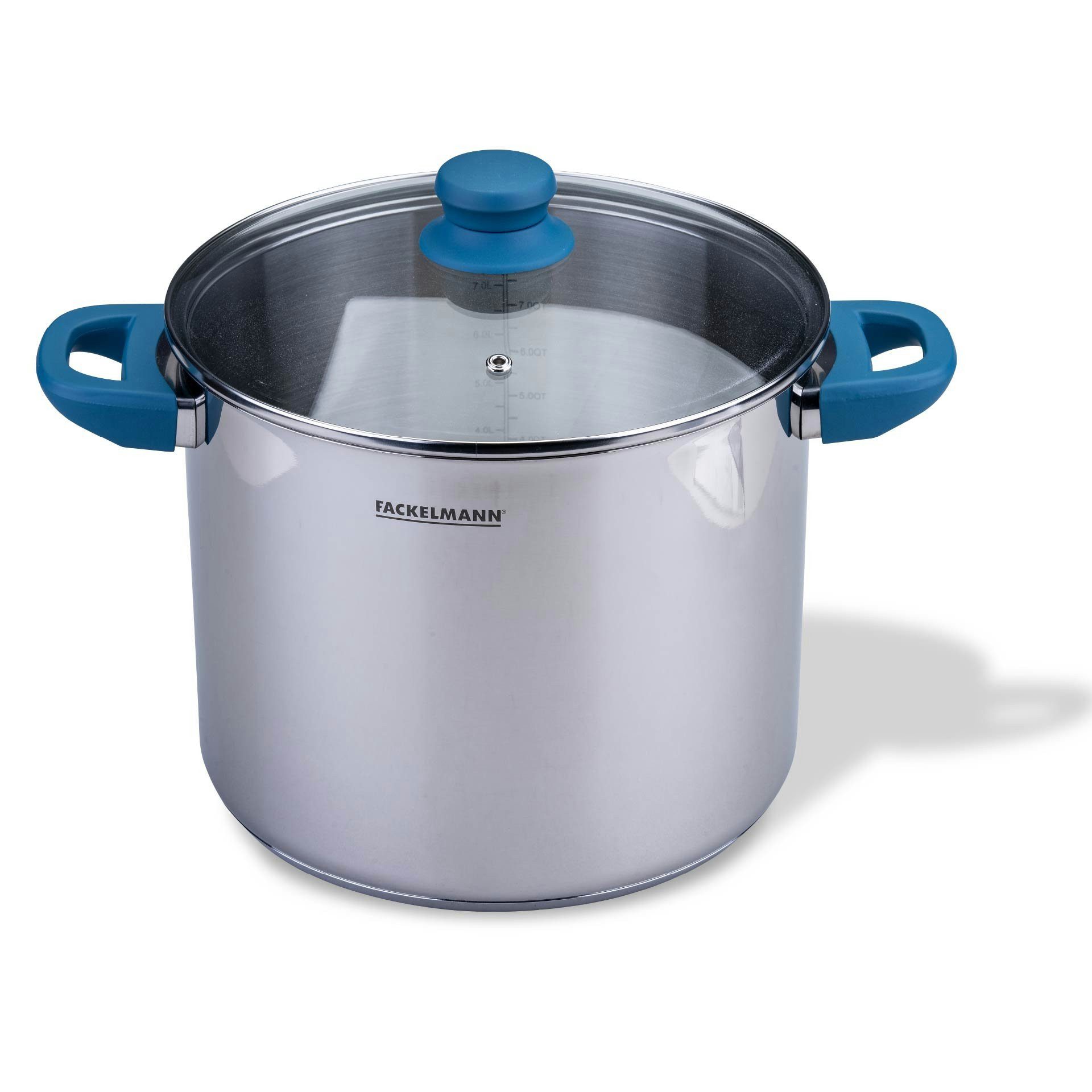 FACKELMANN Kochtopf Topf mit Deckel, Suppentopf, Edelstahltopf, Glasdeckel, Edelstahl