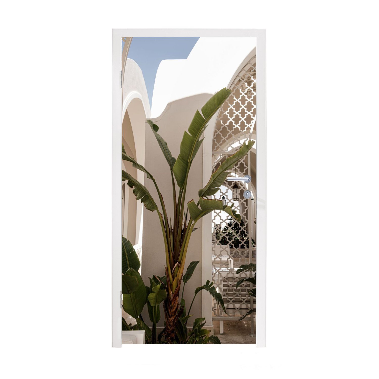 MuchoWow Türtapete Pflanzen - Sommer - Architektur, Matt, bedruckt, (1 St), Fototapete für Tür, Türaufkleber, 75x205 cm