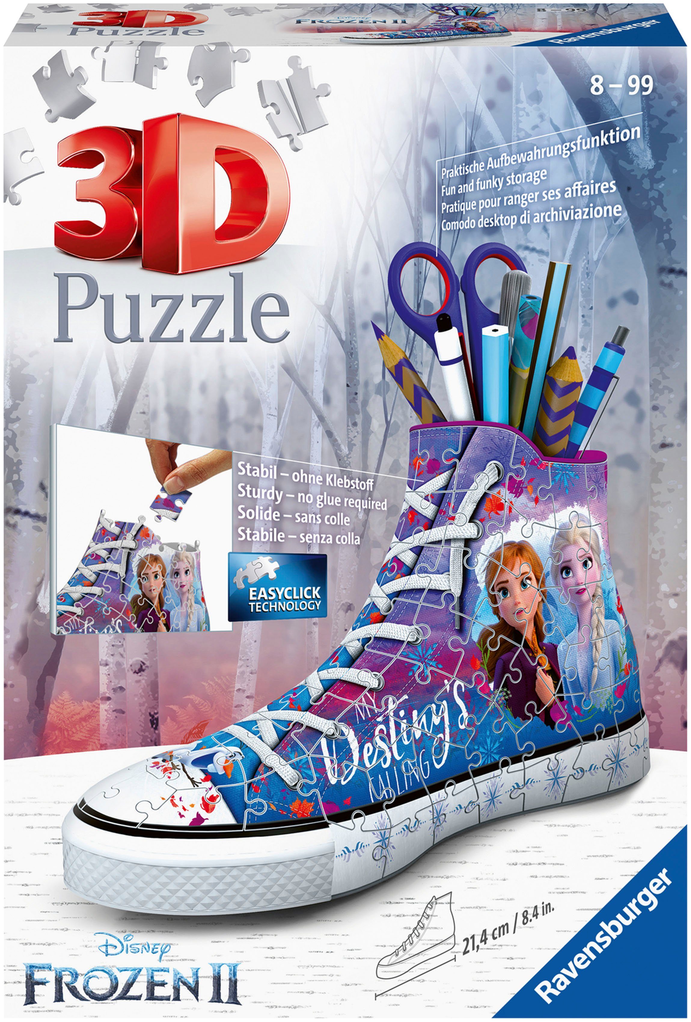 Ravensburger 3D-Puzzle Sneaker, schützt Disney weltweit 108 Europe, Frozen Wald - II, in Made - Puzzleteile, FSC®