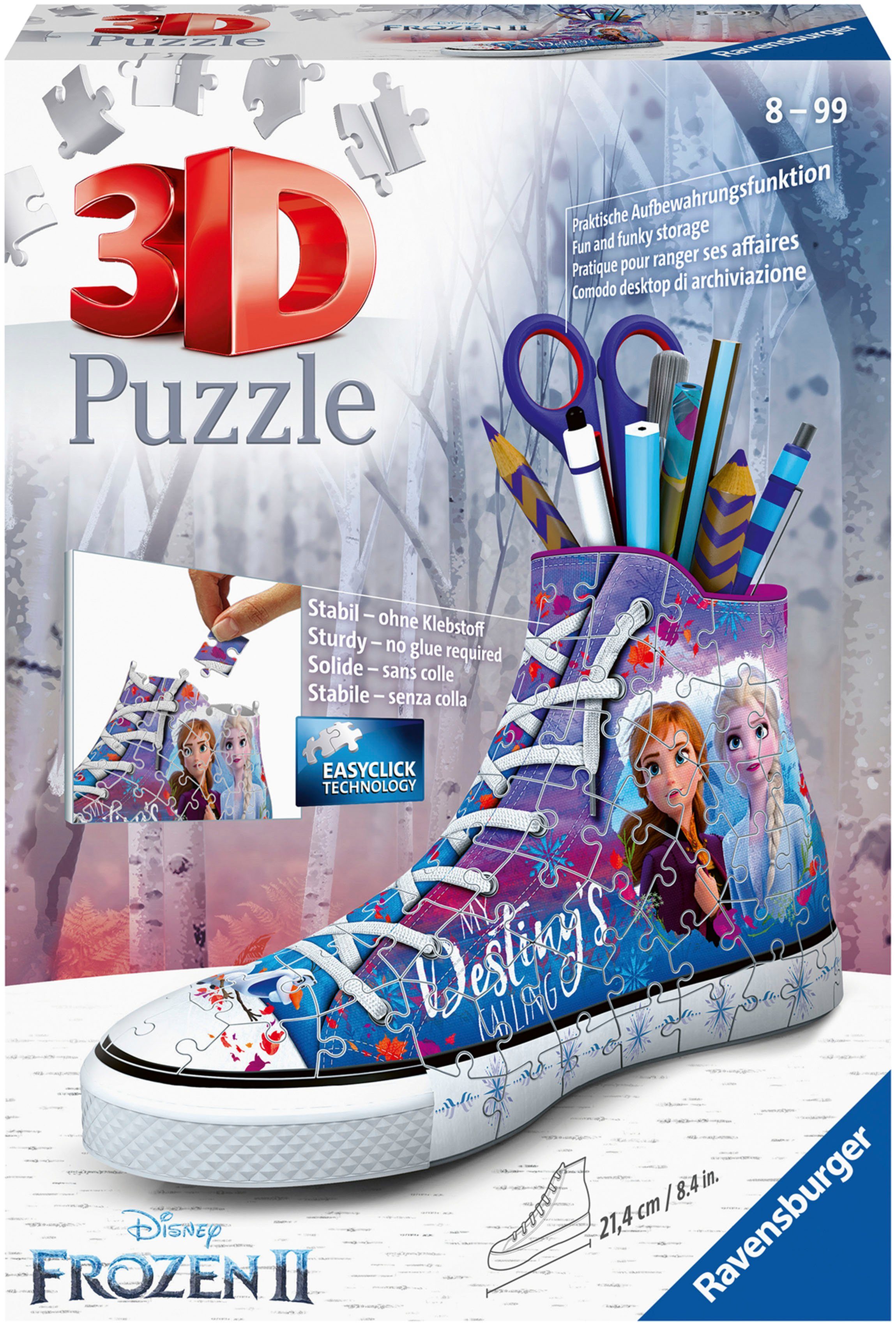 Ravensburger 3D-Puzzle Disney Frozen II, Sneaker, 108 Puzzleteile, Made in Europe