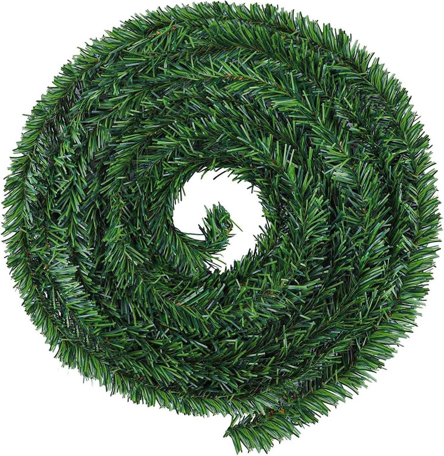 Hängedekoration Weihnachtsgirlande 32m künstliche grüne Piniengirlande, breite 4cm