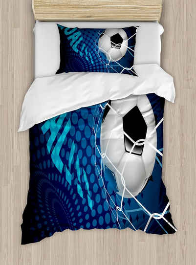 Bettwäsche Milbensicher Allergiker geeignet mit Kissenbezug, Abakuhaus, Microfaser, Fußball Zusammenfassung Ziel Muster