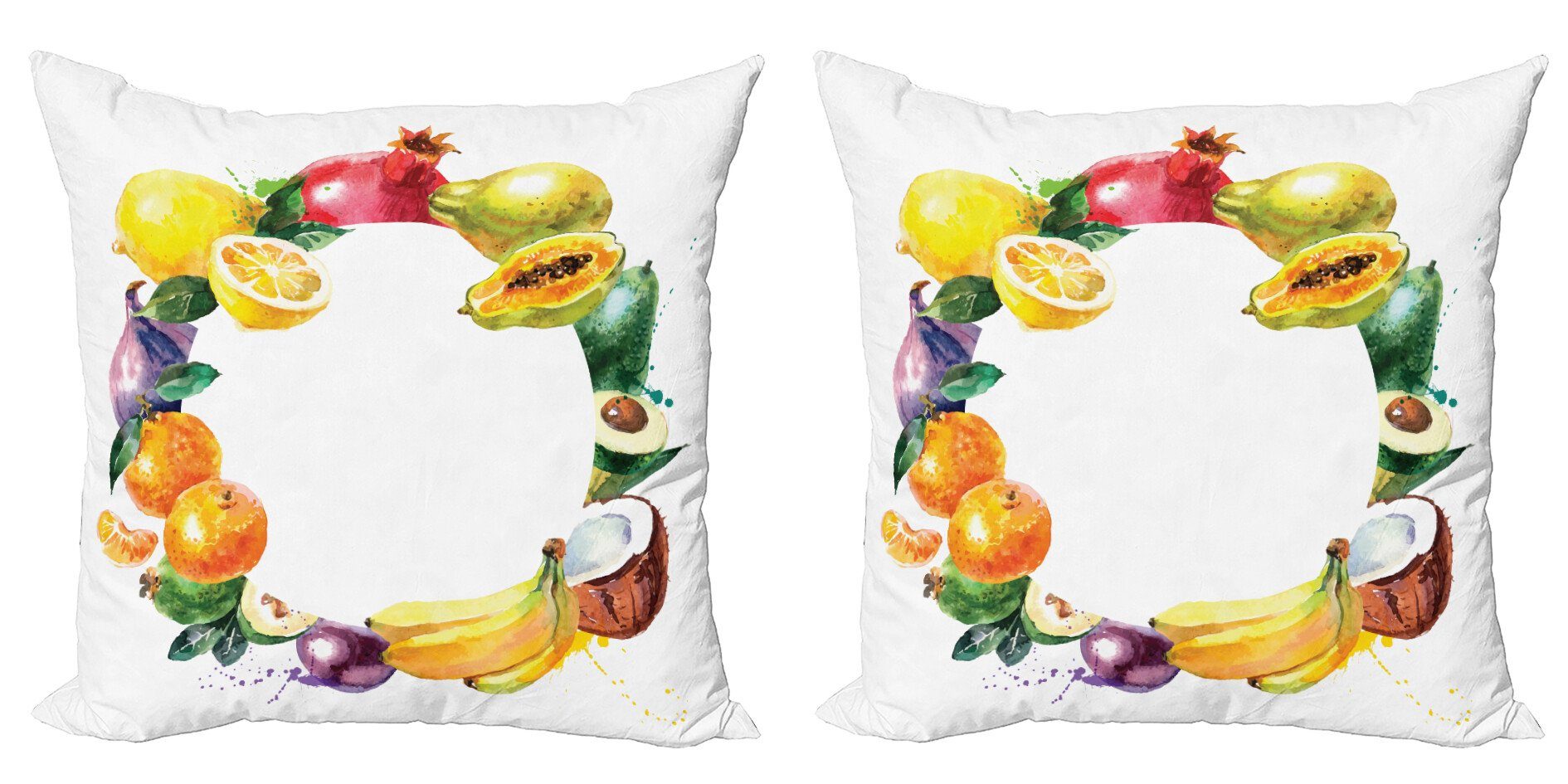 Kissenbezüge Modern Accent Doppelseitiger Digitaldruck, Abakuhaus (2 Stück), Obst Natur Nahrungsmittel Gemüse