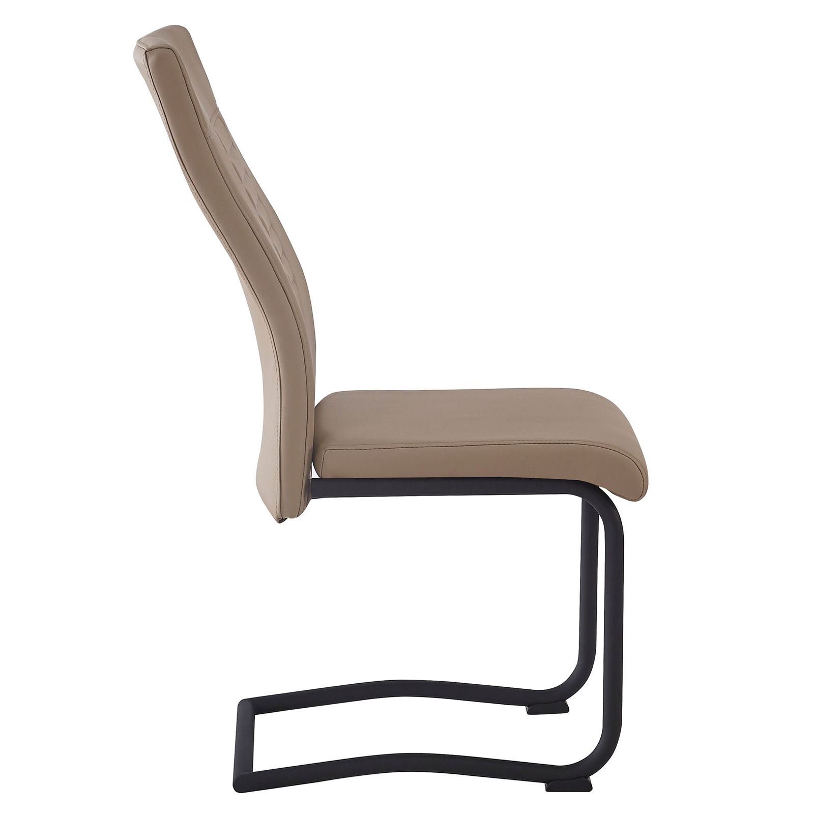 CARO-Möbel 4er-Set St), (4 LOANO Metall aus Schwinggestell Esszimmerstuhl Kuns Esszimmerstuhl braun/schwarz Schwingstuhl mit