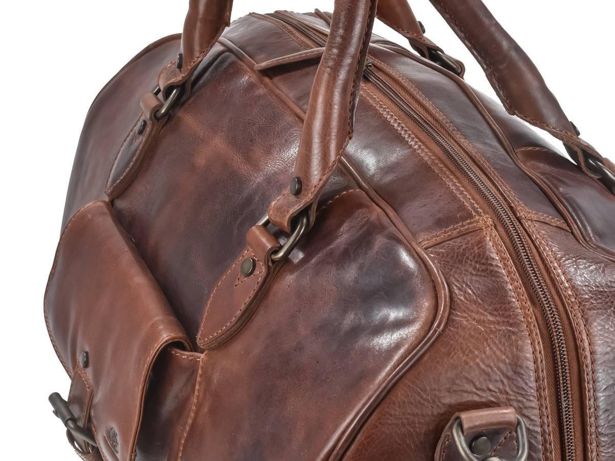 Greenburry Reisetasche "Rugged" Leder 48x31cm teak braun, Weekender, Sporttasche
