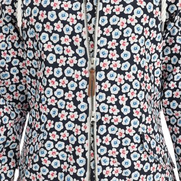 Dry Fashion Softshelljacke Damen Softshell Mantel Stralsund mit Blumen-Print - Jacke mit Kapuze