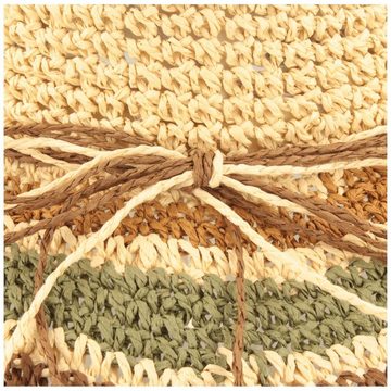 Breiter Strohhut Großer Multicolor Crochet Flapper