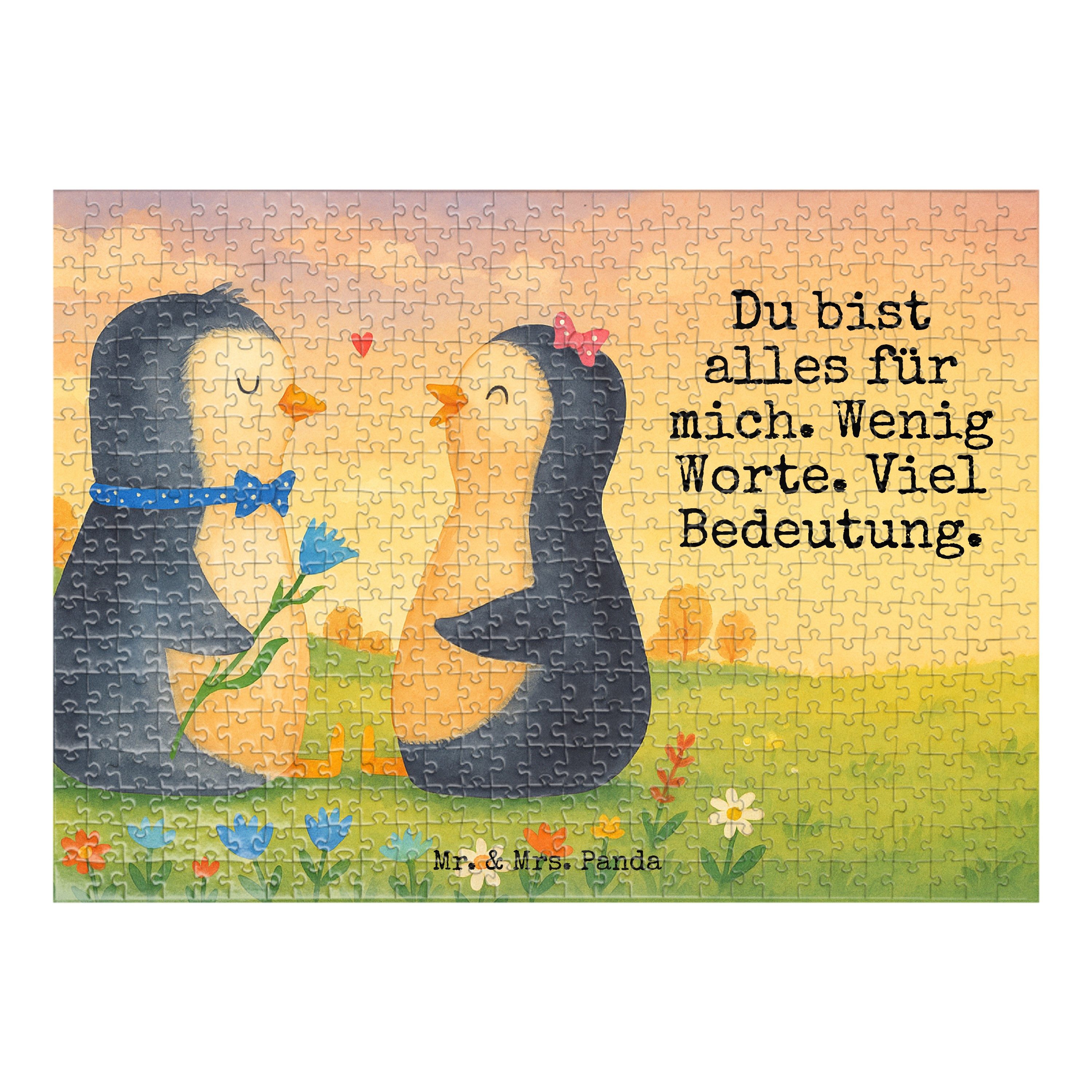 Mr. & Mrs. Panda Puzzle Pinguin Pärchen Design, Puzzle 551 Teile, Weiß, Liebe, Hochzeit, 1000, 551 Puzzleteile, Liebespaar Pinguin Puzzle