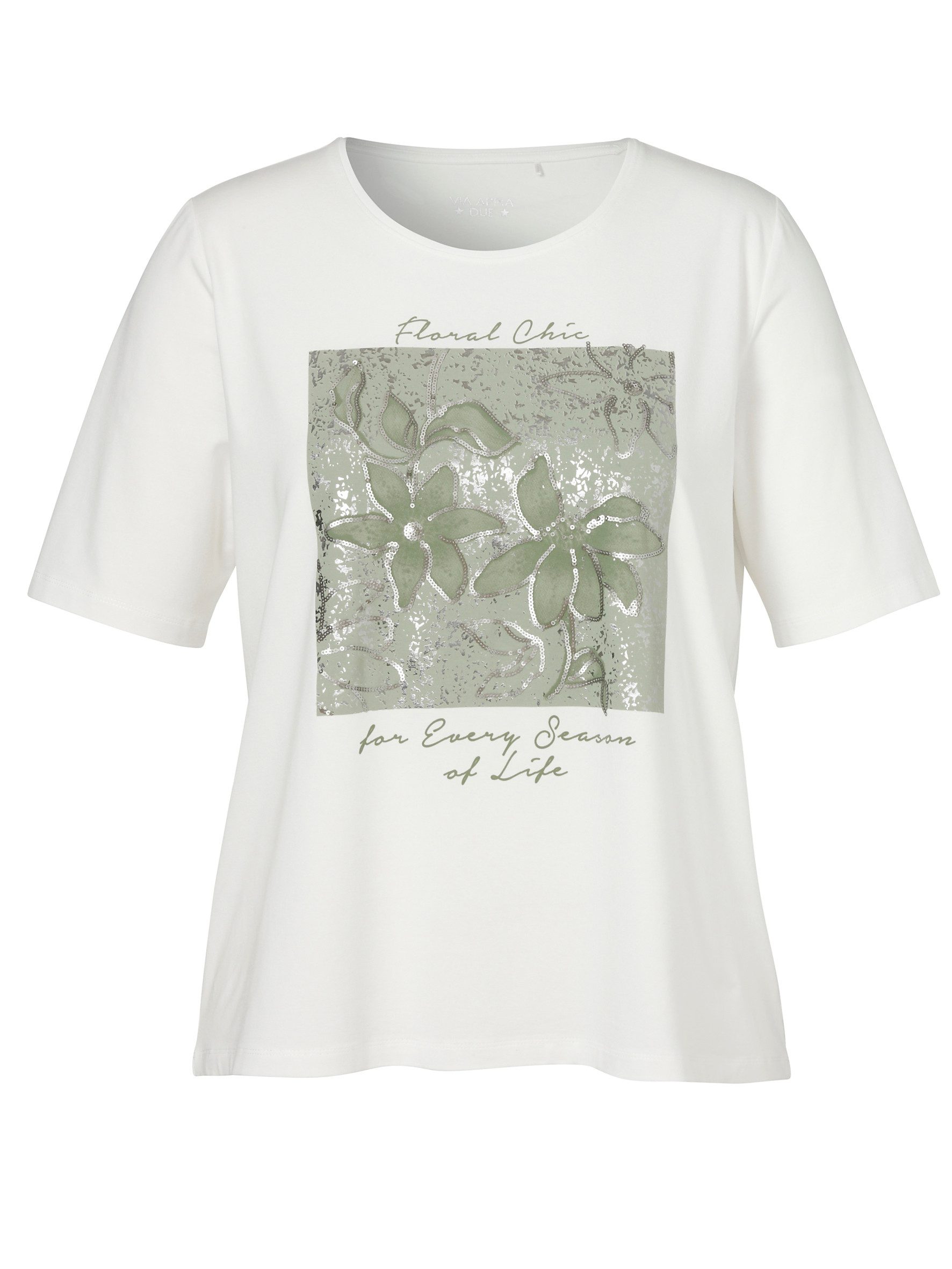 VIA APPIA DUE Shirtbluse T-Shirt Rundhals 1/2 Arm Motiv