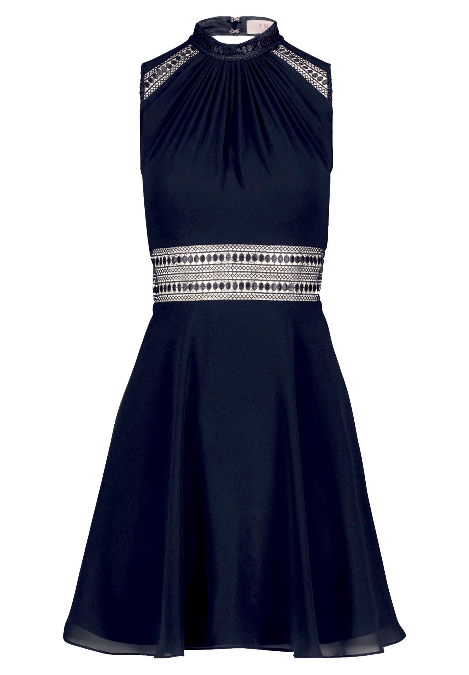 Vera Mont Cocktailkleid Damen mit Spitzeneinsatz Aufgesteppte Bänder