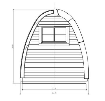 JVmoebel Gartenhaus Campinghaus Camping Pod Ferienhaus Wochenendhaus Pinewood Holz, BxT: 2.4x3 cm, (1x Sauna), Made in Europa
