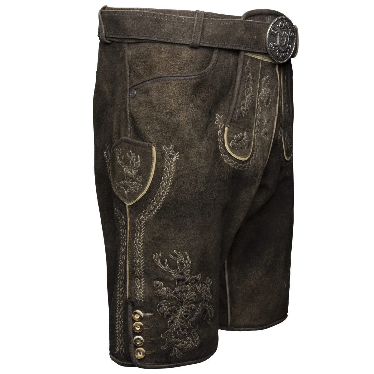 Krüger Trachtenlederhose Theodor Herren (1-tlg) Trachtenlederhose, Trachtenhose, Bayerische Lederhose, Oktoberfest