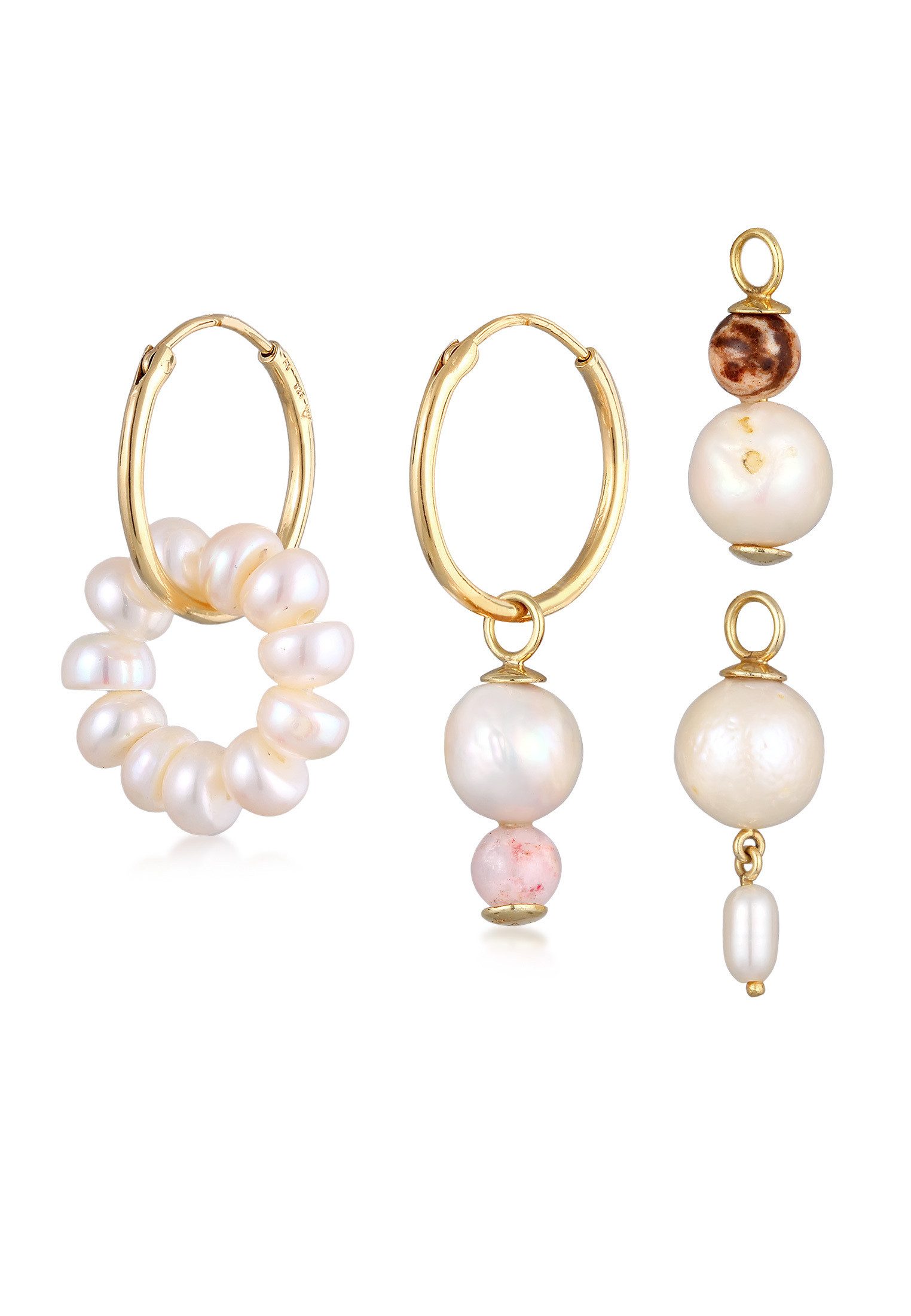 HAZE & GLORY Paar Creolen Creolen Modische Perlen Einhänger 925 Silber. Reduzierter Preis € 53,90. Unverbindliche Preisempfehlung € 89,00, (€ 53,90 pro 1 Stk)