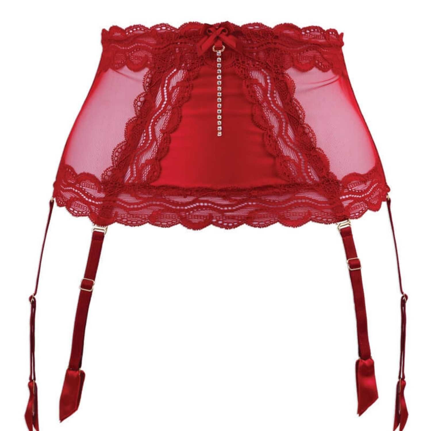 Luxxa Strapsgürtel Kepi Strapsgürtel breit rot sexy hochwertig XL