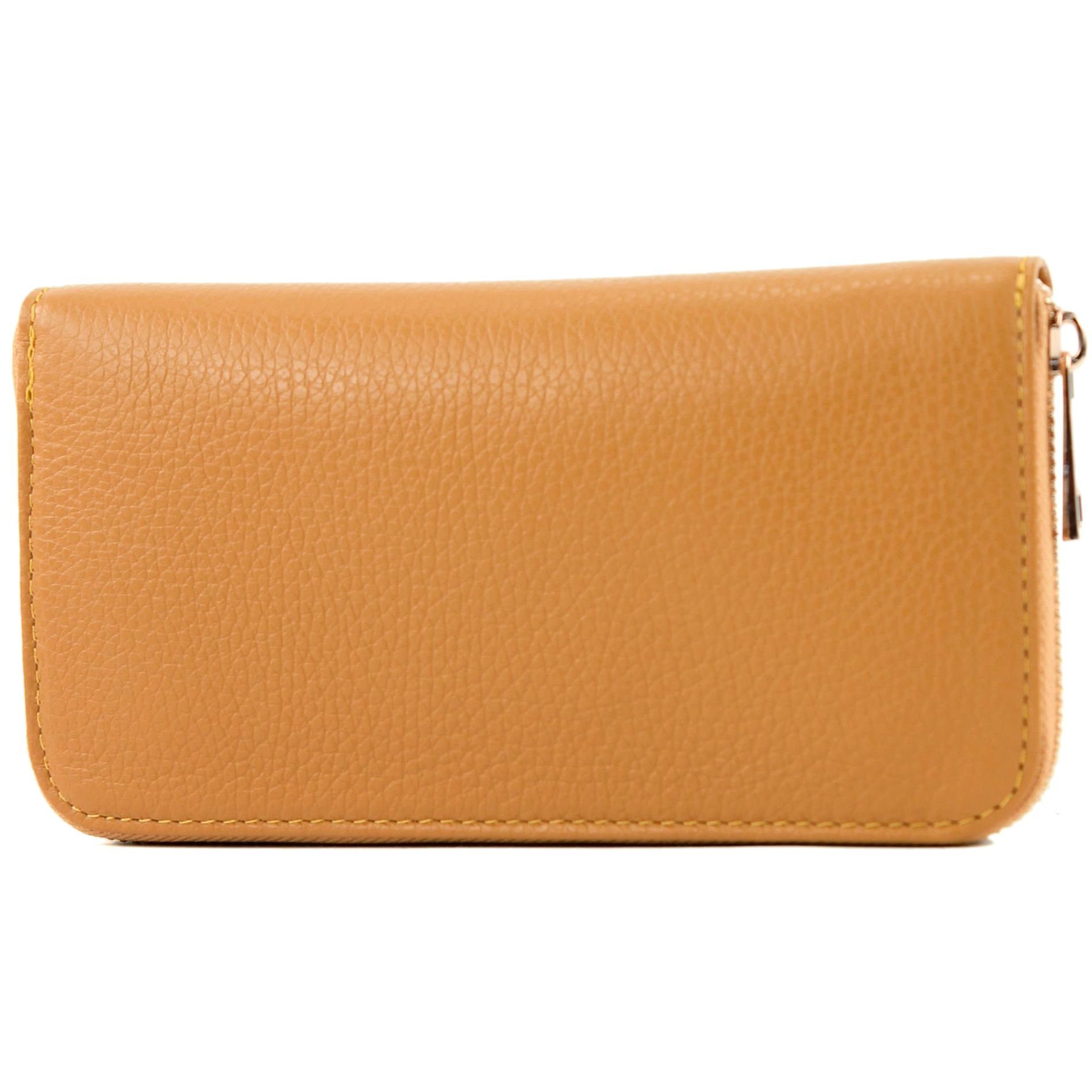 Echtleder de Clutch Camel Handmade P02, modamoda in Italy