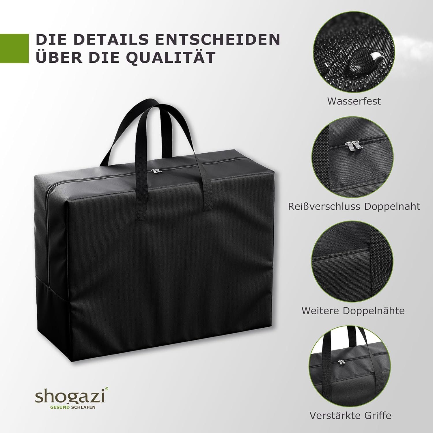 shogazi ® Aufbewahrungstasche riesengroße Transporttasche, reißfest, belastbar bis 80kg, waschbar, XL: 91x68x37 (225L), XXL: 121x68x37 (300L), XXXL: 151x68x37 (377L)