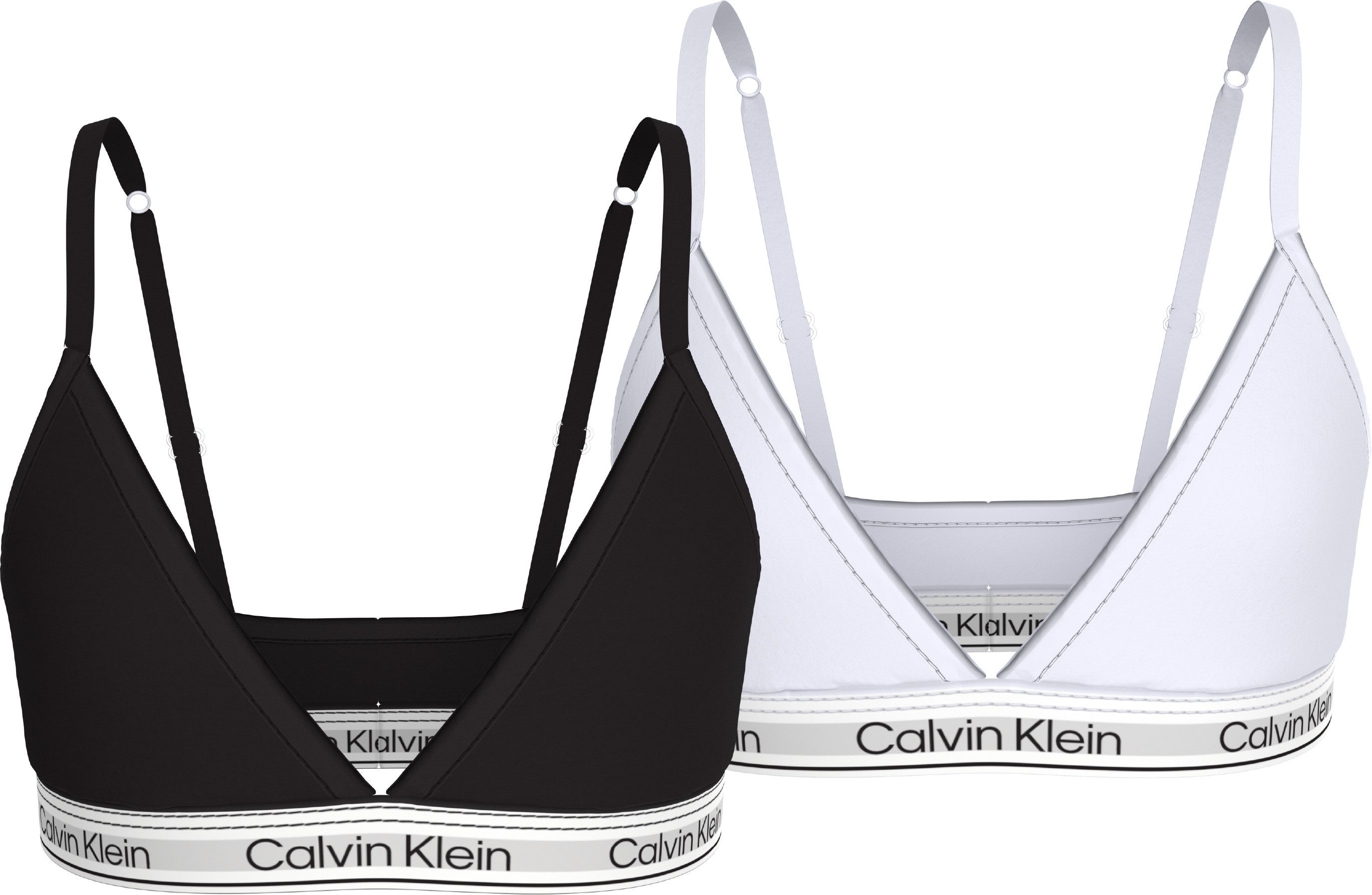 Calvin Klein Underwear Triangel-BH 2PK TRIANGLE (Packung, 2-tlg., 2er-Pack) mit Logobund