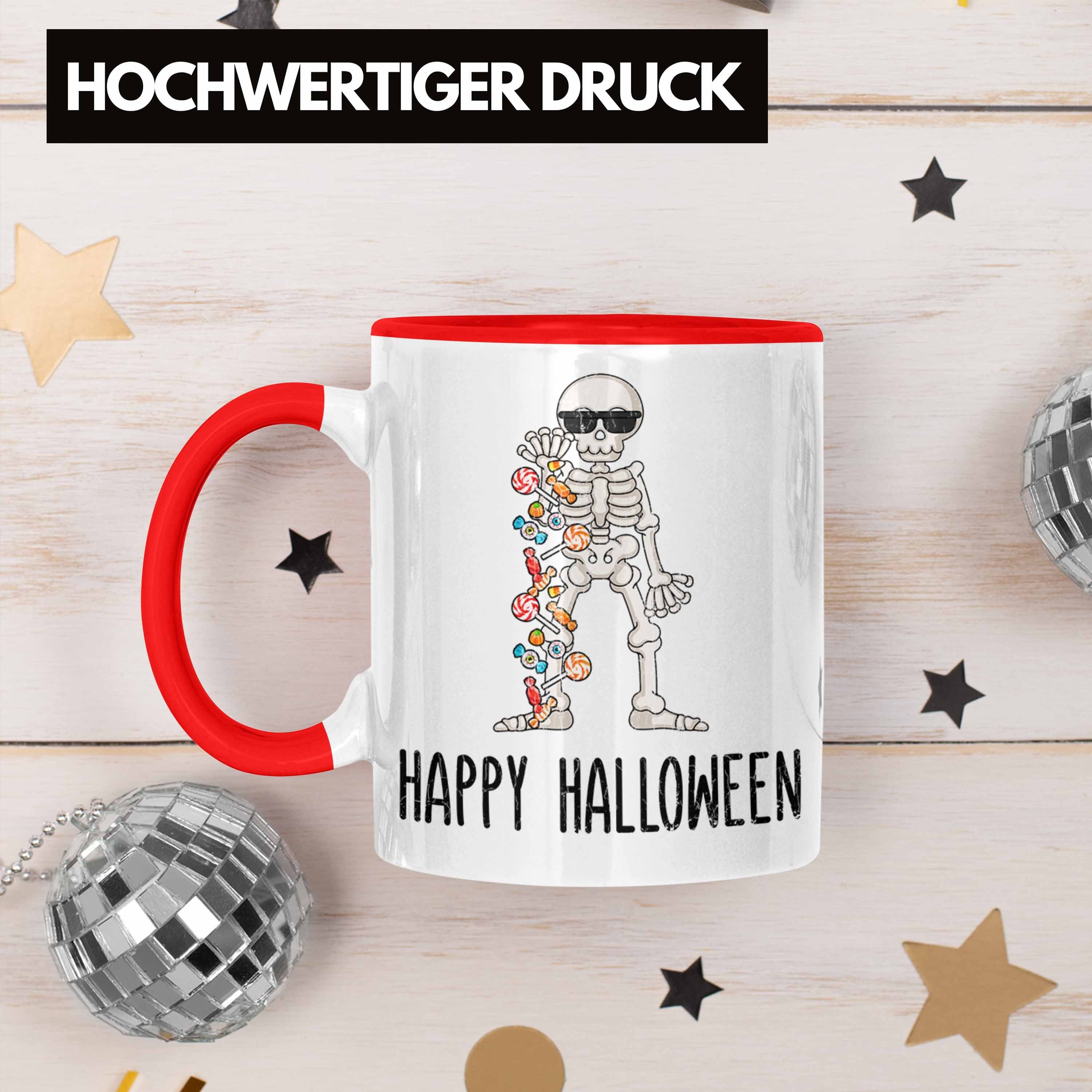 Becher Halloween Tasse Dekoration Trendation Happy Kürbis Skelet Halloween Tasse Rot