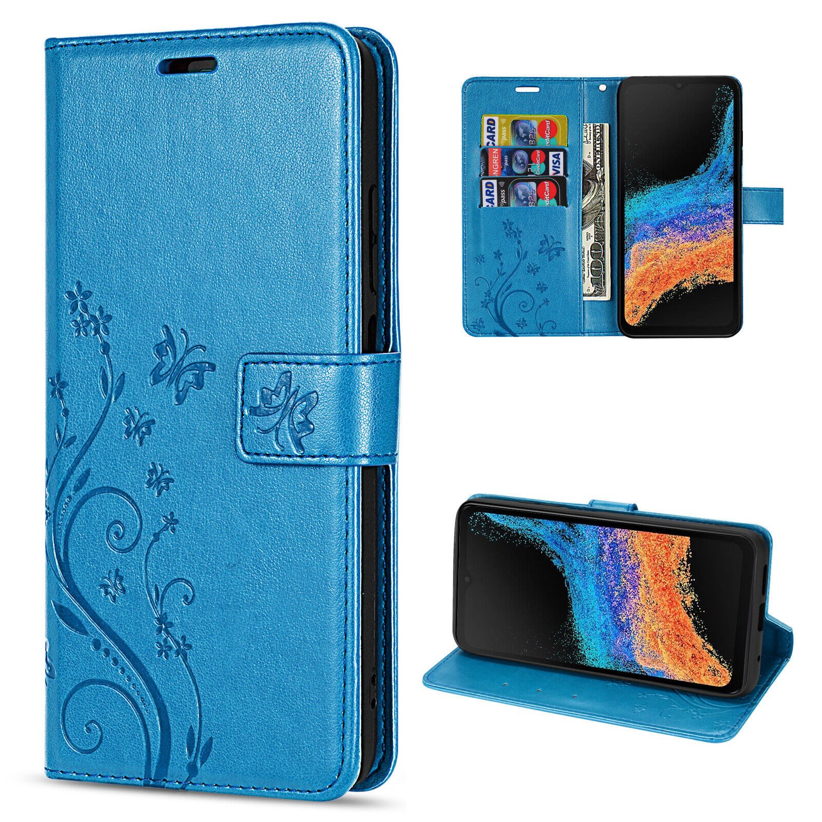 betterfon Handyhülle Handytasche für Samsung Xcover 6 Pro Klapphülle Flip Case, Bookstyle-Hülle: Magnetverschluss 3 Kartenfächer & Standfunktion