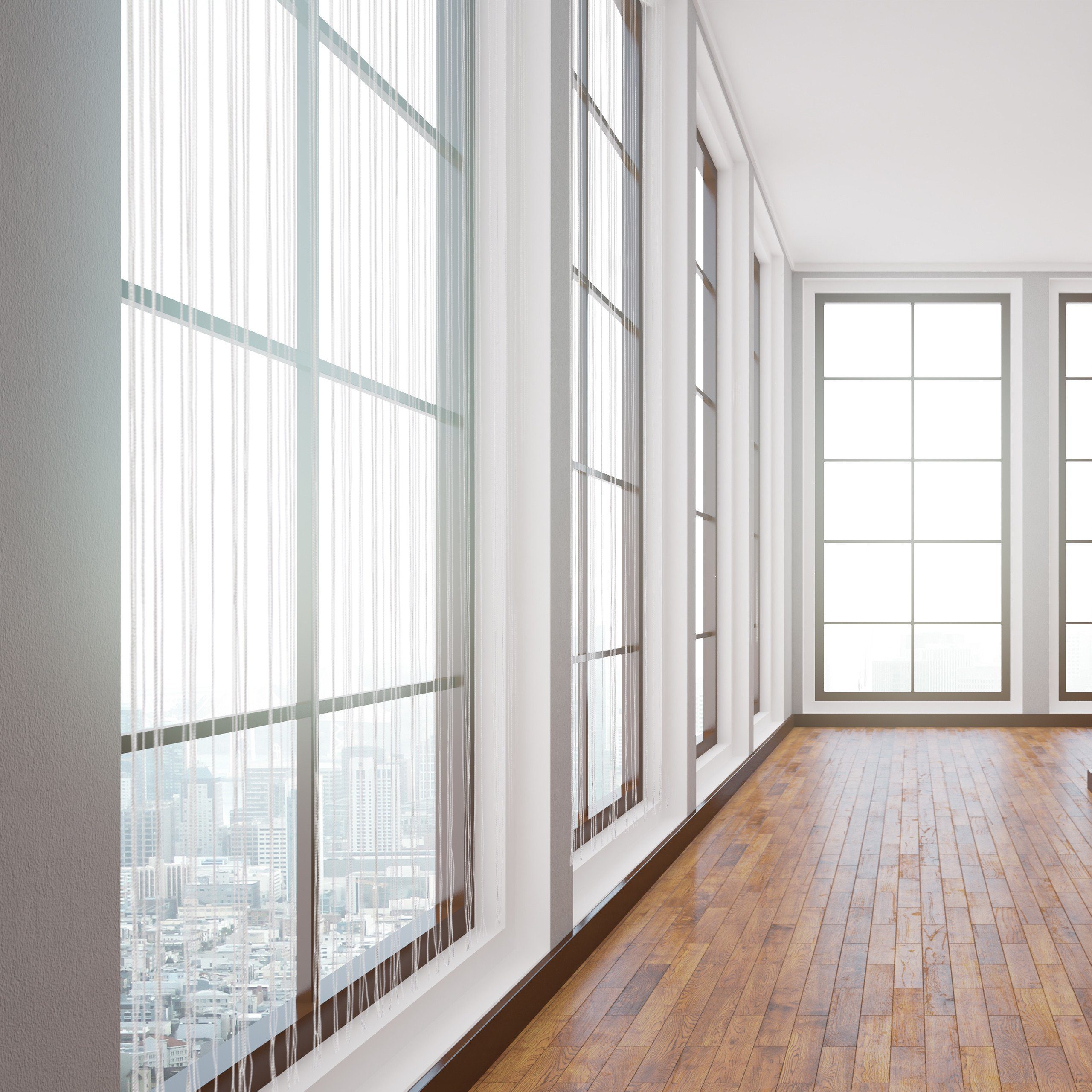 relaxdays Fadenvorhang 4 x Fadenvorhang weiß 90x245 cm günstig online kaufen