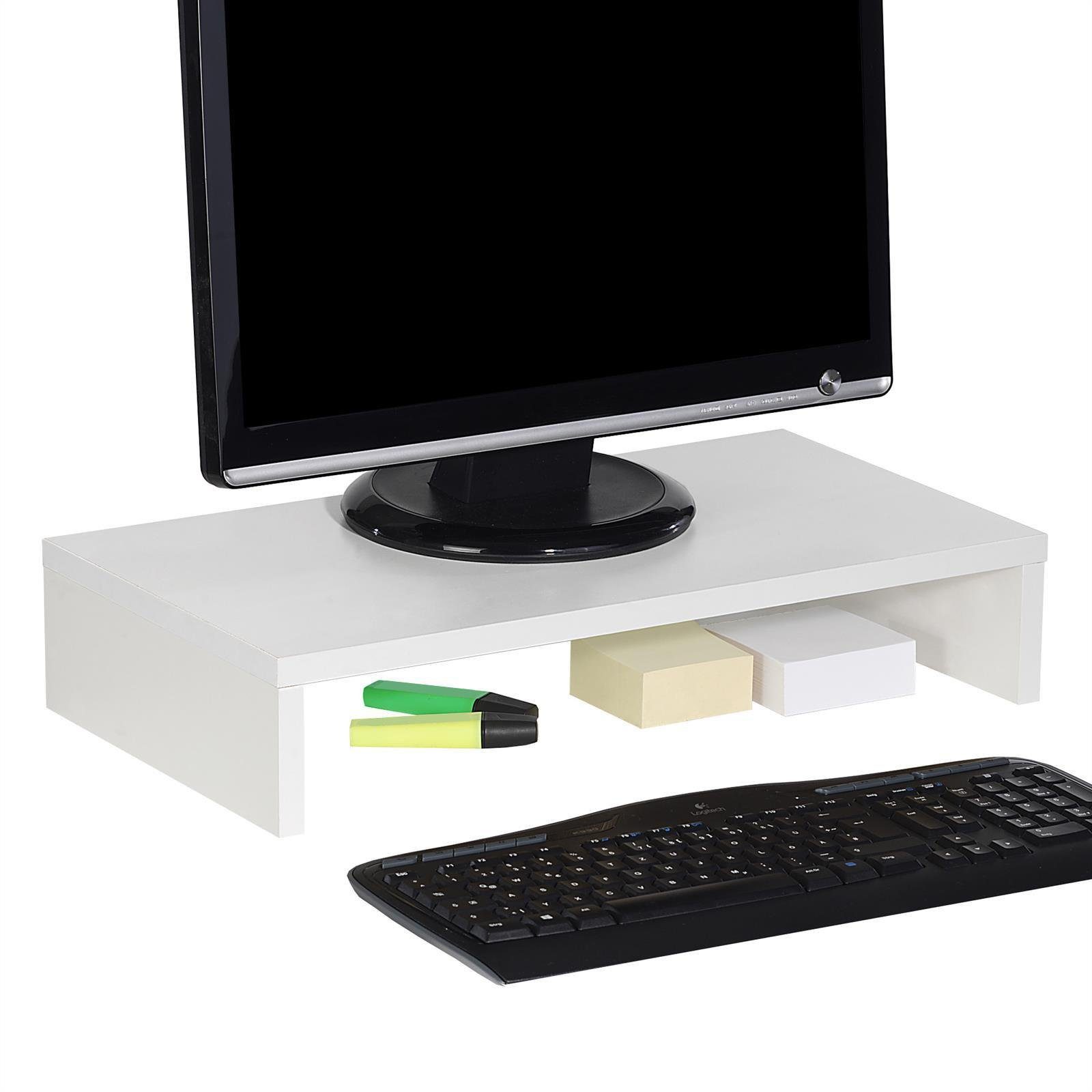 weiß cm in Schreibtischaufsatz Monitorständer Bildschirmerhöhung Schreibtischaufs CARO-Möbel MONITOR, breit 50