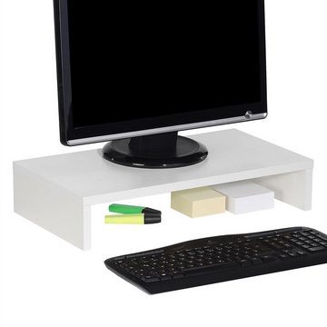 CARO-Möbel Schreibtischaufsatz MONITOR, Monitorständer in weiß 50 cm breit Bildschirmerhöhung Schreibtischaufs