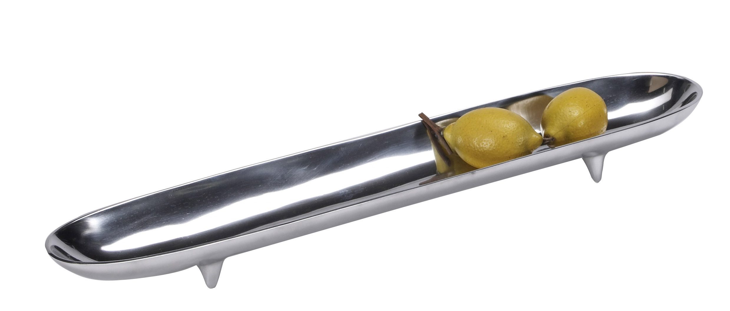 ARTRA Dekoschale Aluminium Baguette-Schale Tischdekoration silber Tischschale (1 St)