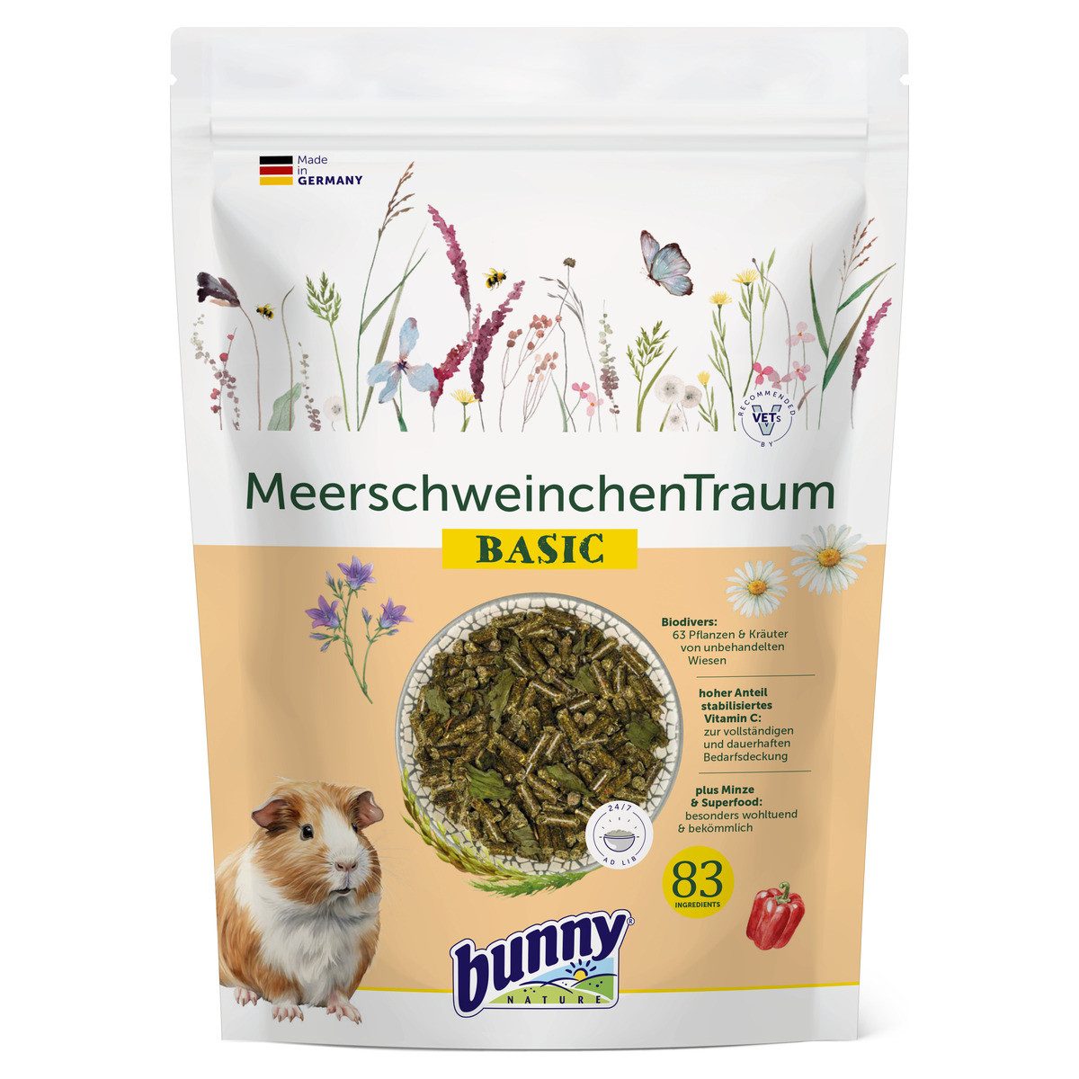 Bunny Nature MeerschweinchenTraum BASIC 600 g, Trockenfutter für: Kleintier