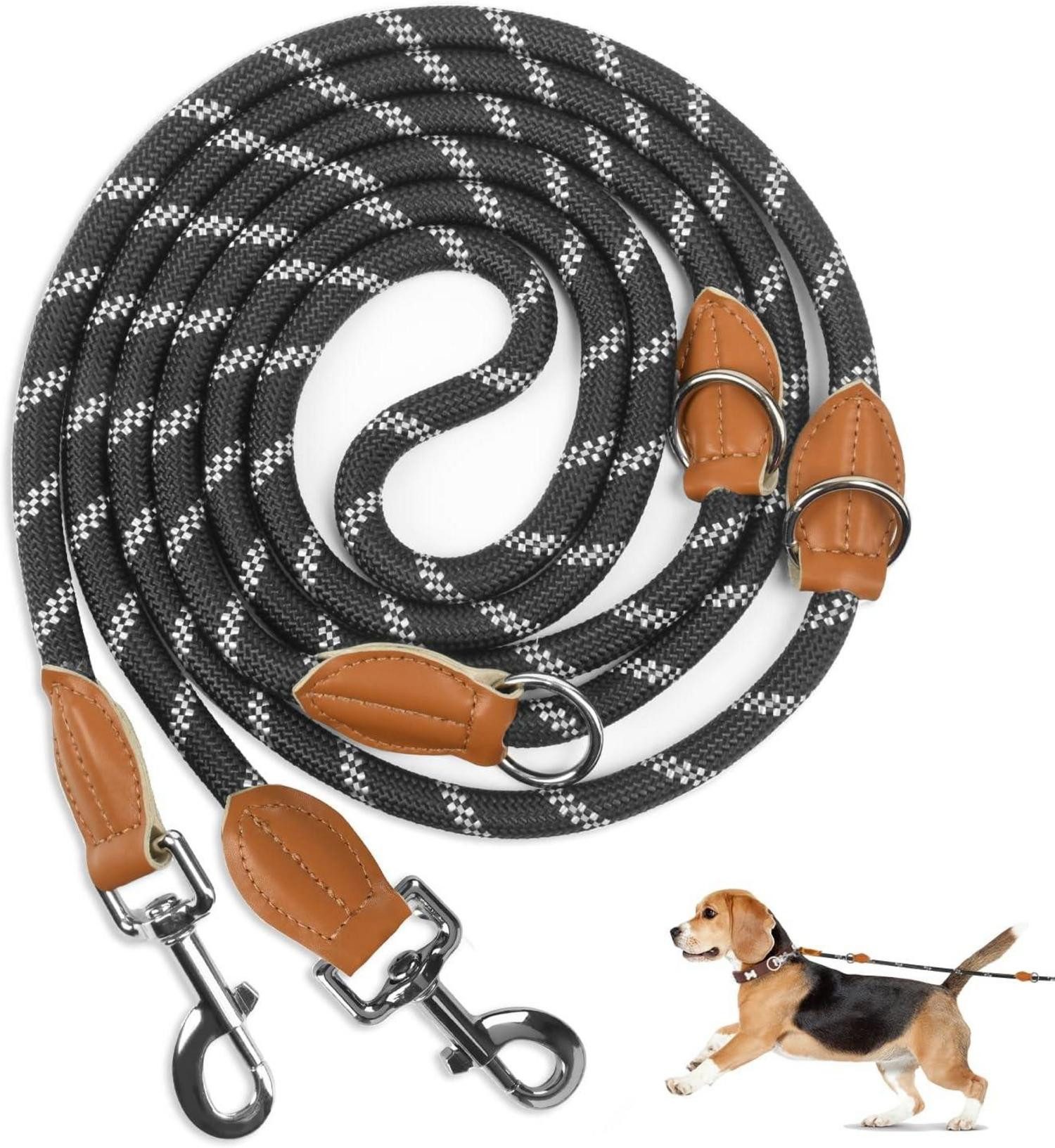 PETCOOZ Hunde-Halsband Hundeleine 3M Nylon Reflektierend Schleppleine große Hunde