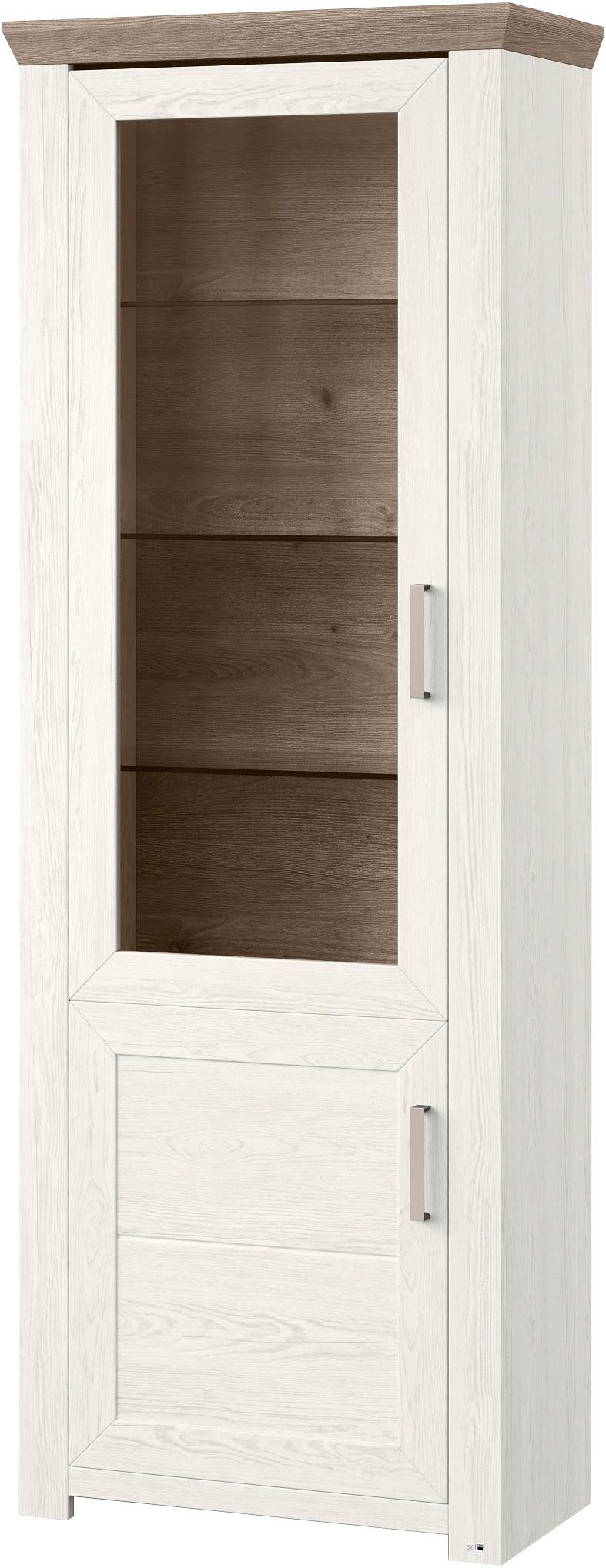 set one by Musterring Standvitrine York Typ 01, mit Glastür, Beleuchtung optional, Landhaus-Stil, Höhe 207cm