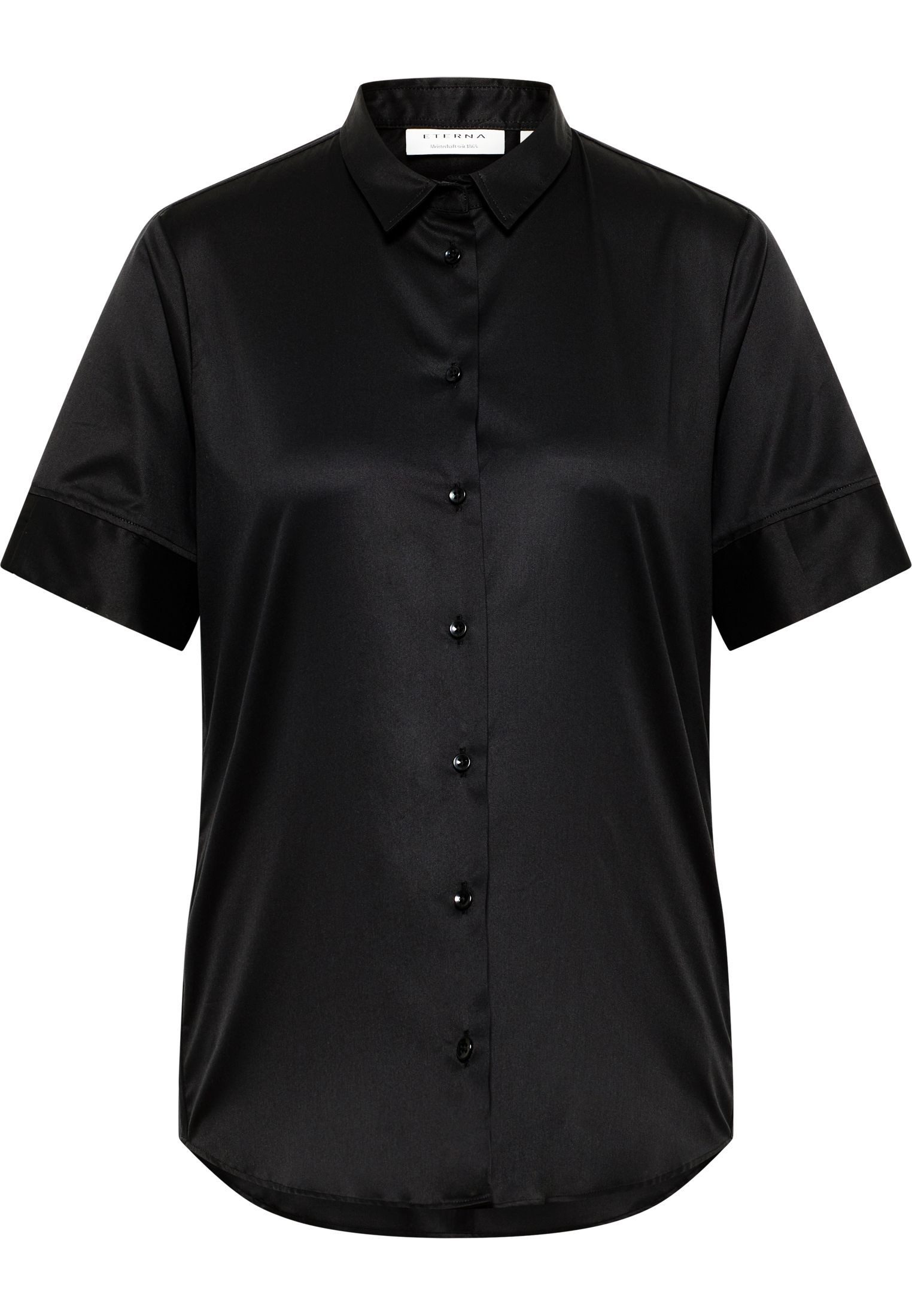 Blusentop ETERNA REGULAR FIT COVER SHIRT Kurzarm Hemd schwarz twill 5008-39-H965