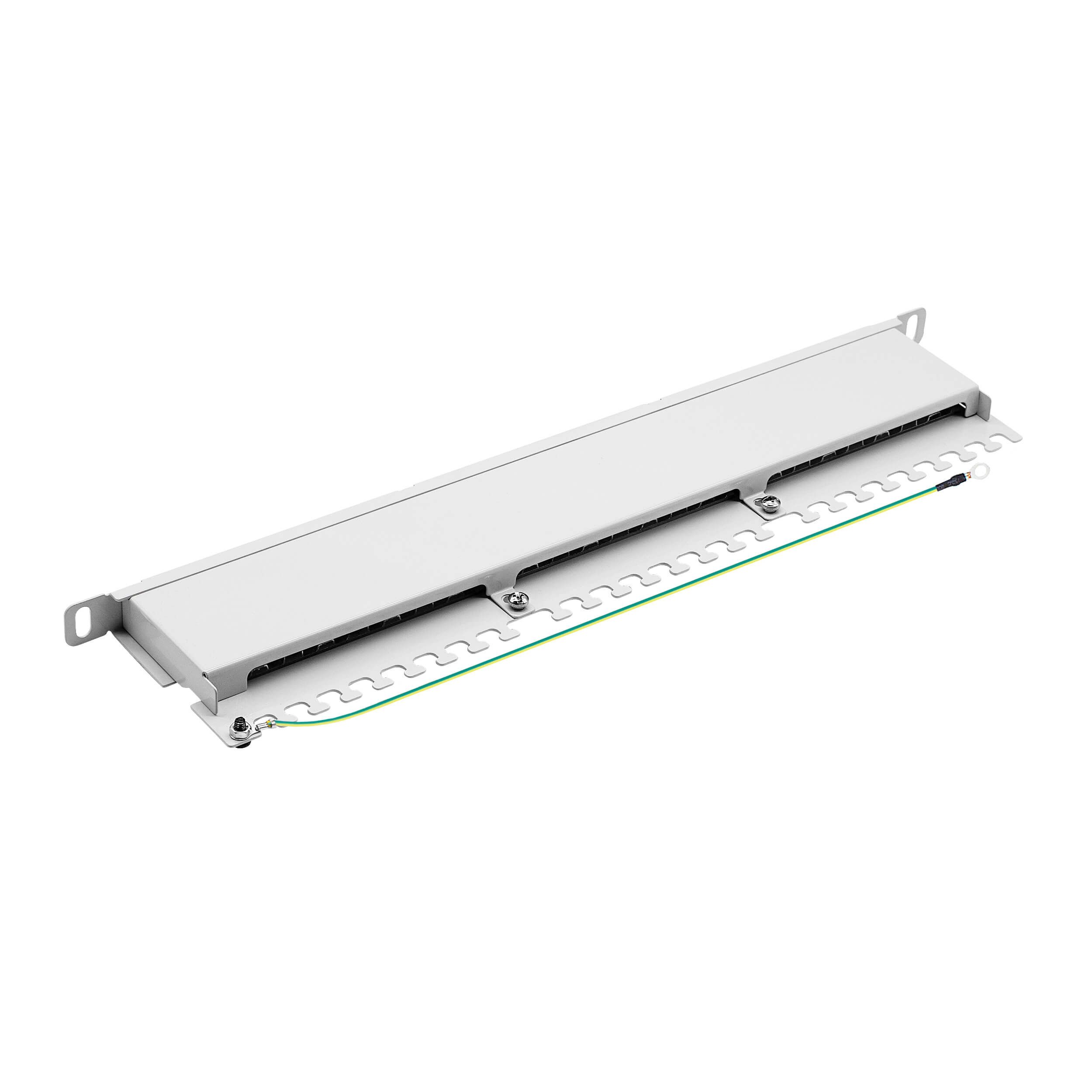 ProfiPatch Patchpanel Verteilerfeld Cat. 6A 19 Zoll Rackeinbau Netzwerk-Patch-Panel (24 Ports, 0.5 HE)