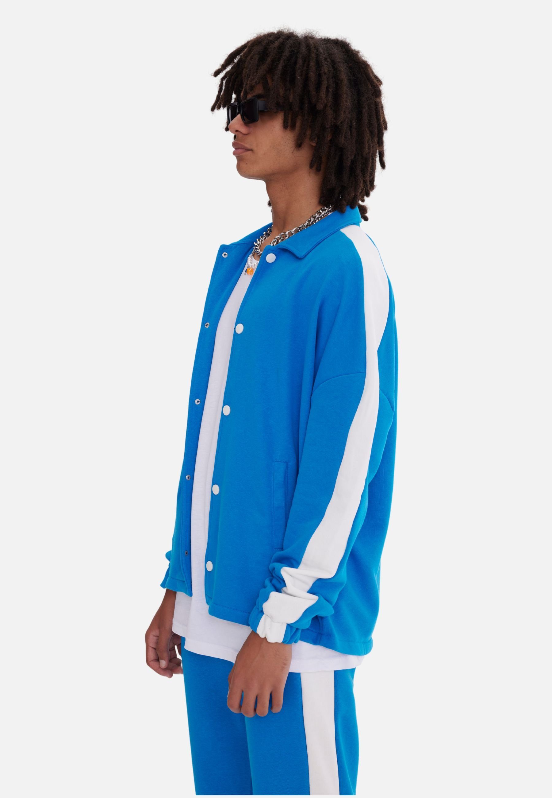 Hose COFI Jogginganzug mit Set Casuals Blau Jacke Stripe Jogginganzug Streifen