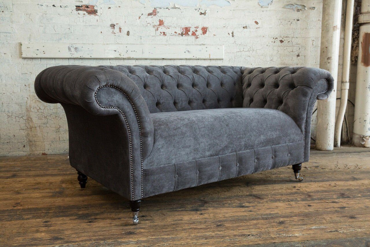 JVmoebel Chesterfield-Sofa, Chesterfield 2 cm Design Sitzer 185 Couch Sofa