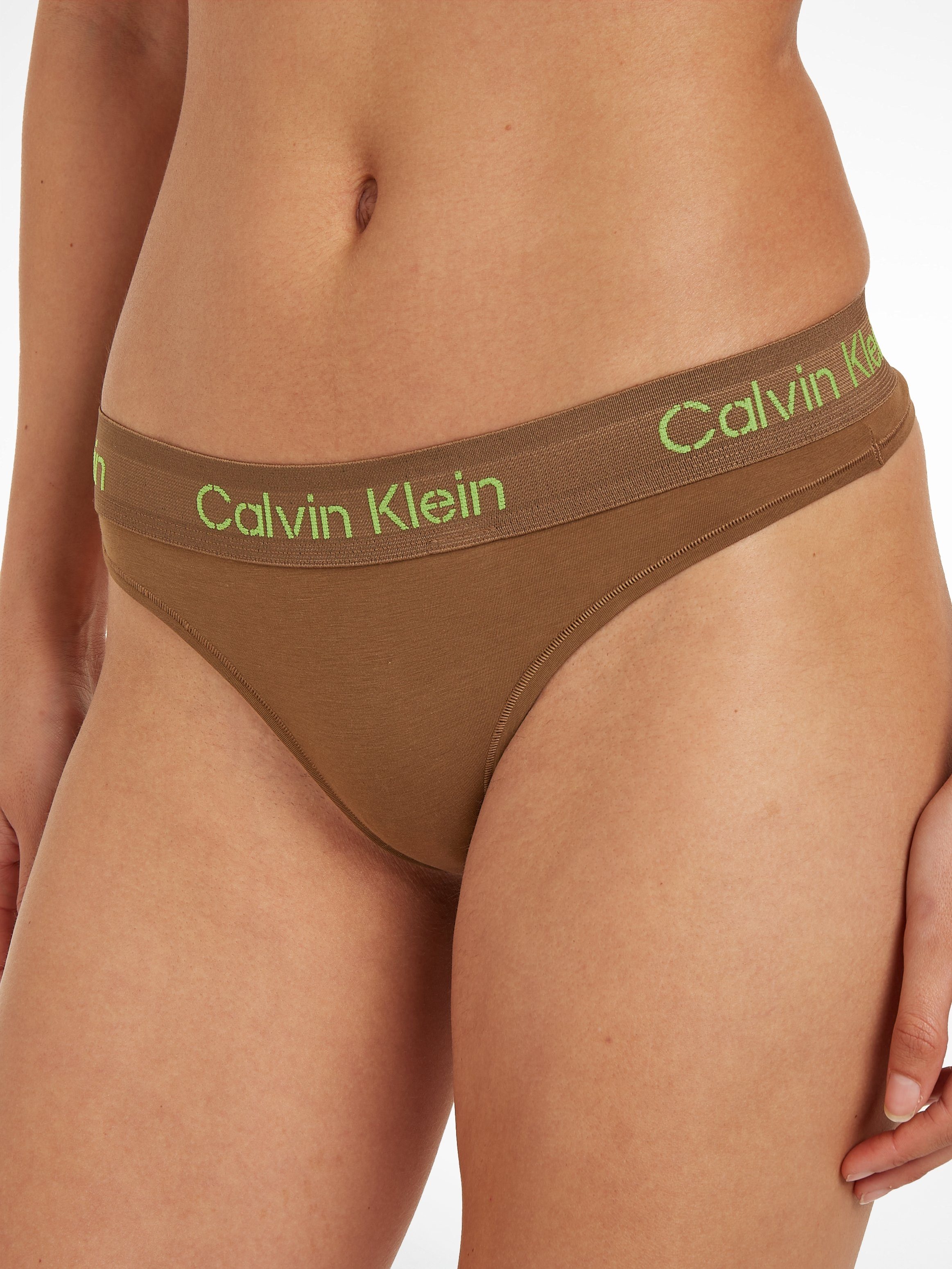 Calvin Klein Underwear CK-Logoschriftzug T-String THONG Bund ecru am mit