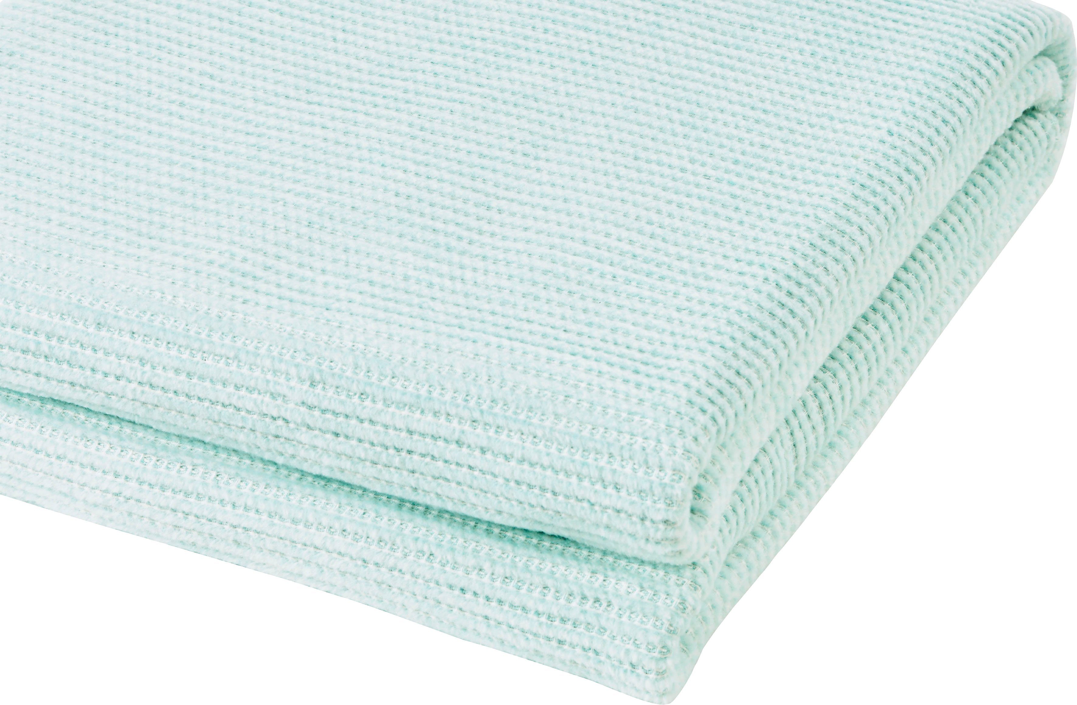 Ziernaht einfassender Wohndecke Coco, in Wohndecke mit mint Kuscheldecke done.®, Streifenoptik,